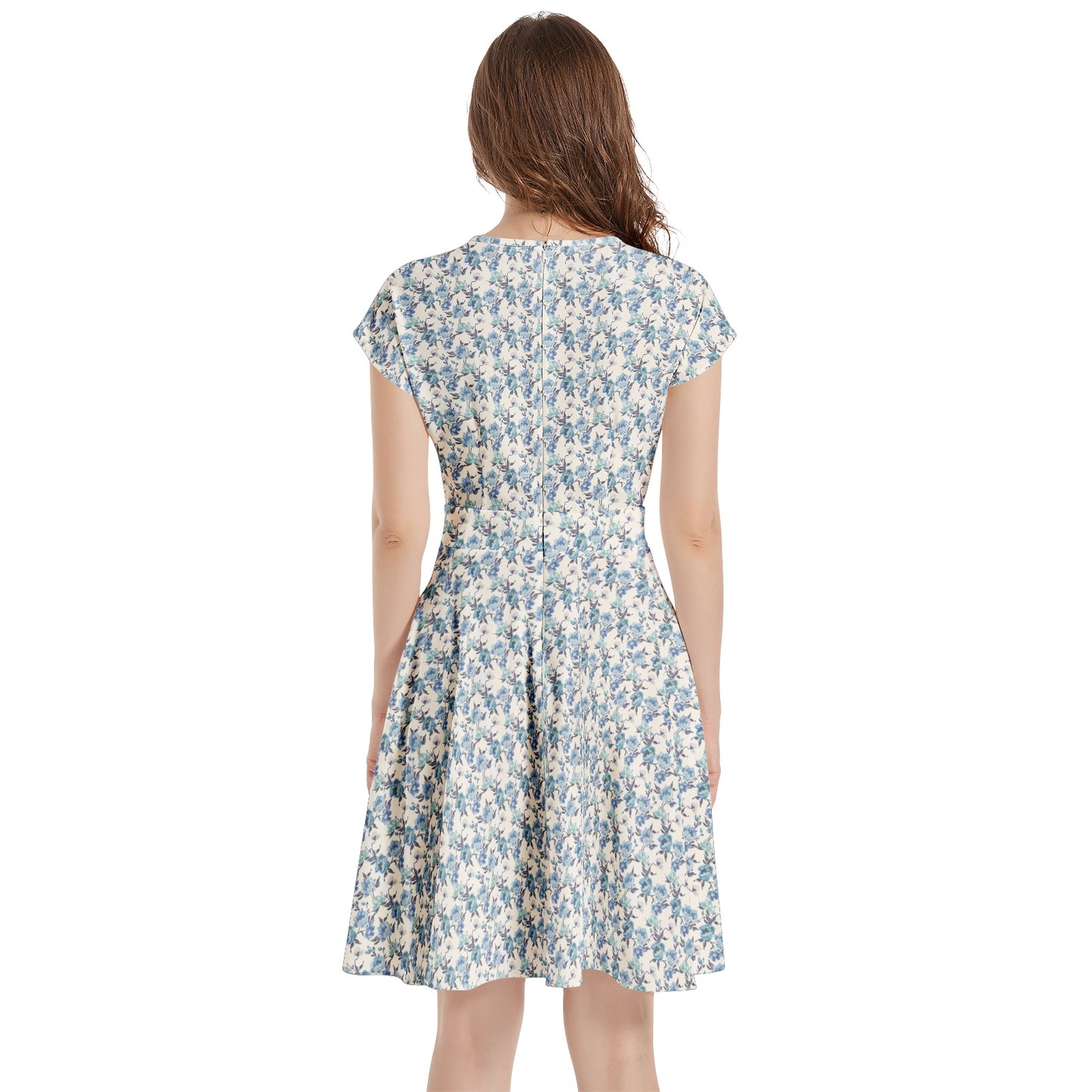 Short Sleeve Casual A-Line Midi Dress