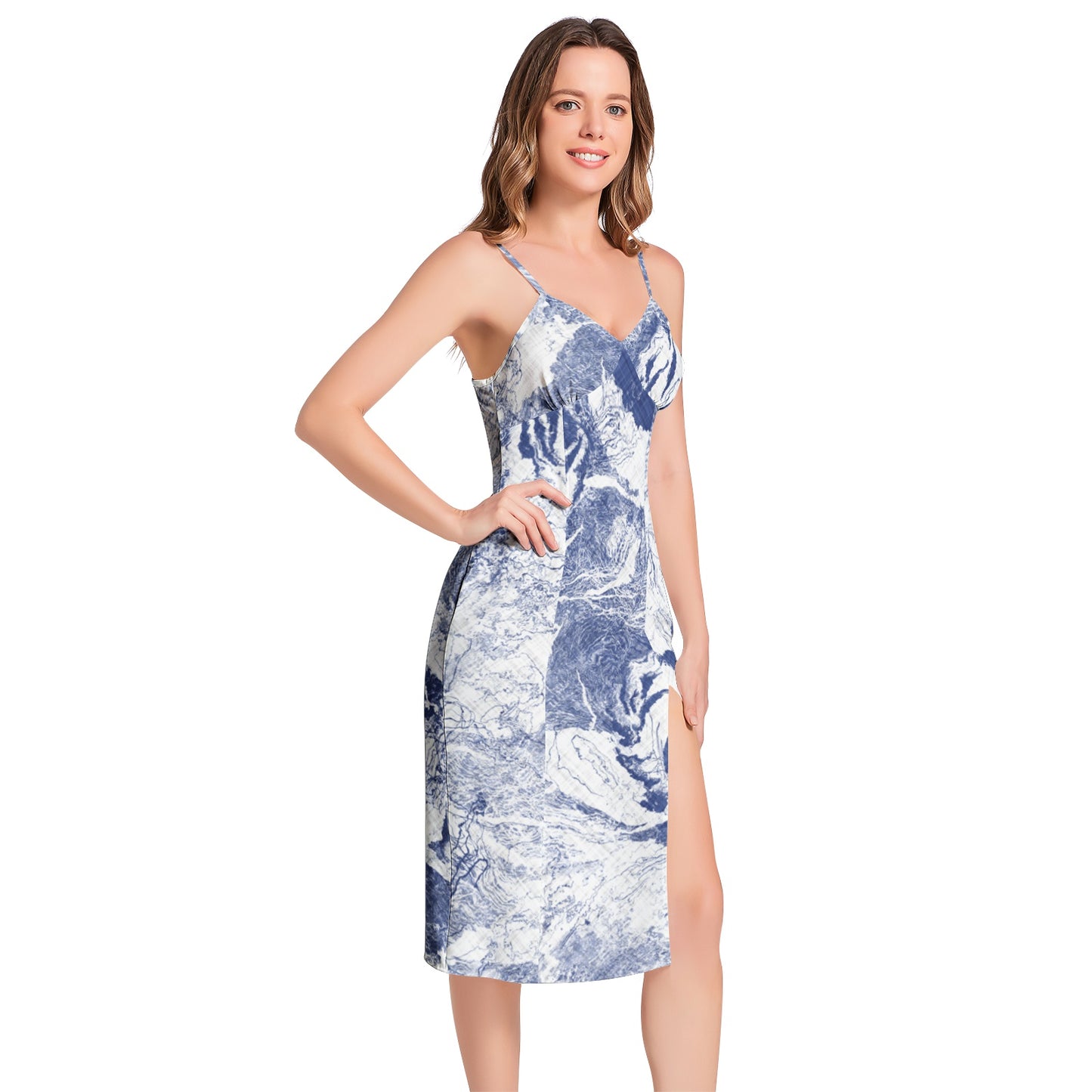 Split Thigh V-Neck Cami Dress