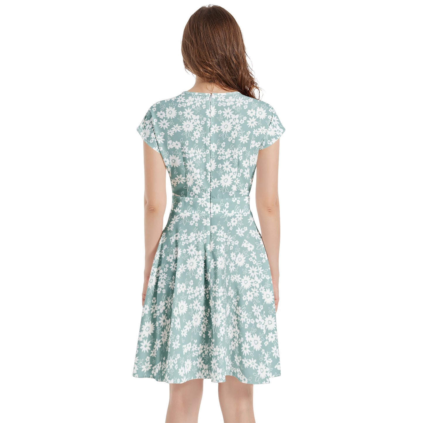 Short Sleeve Casual A-Line Midi Dress