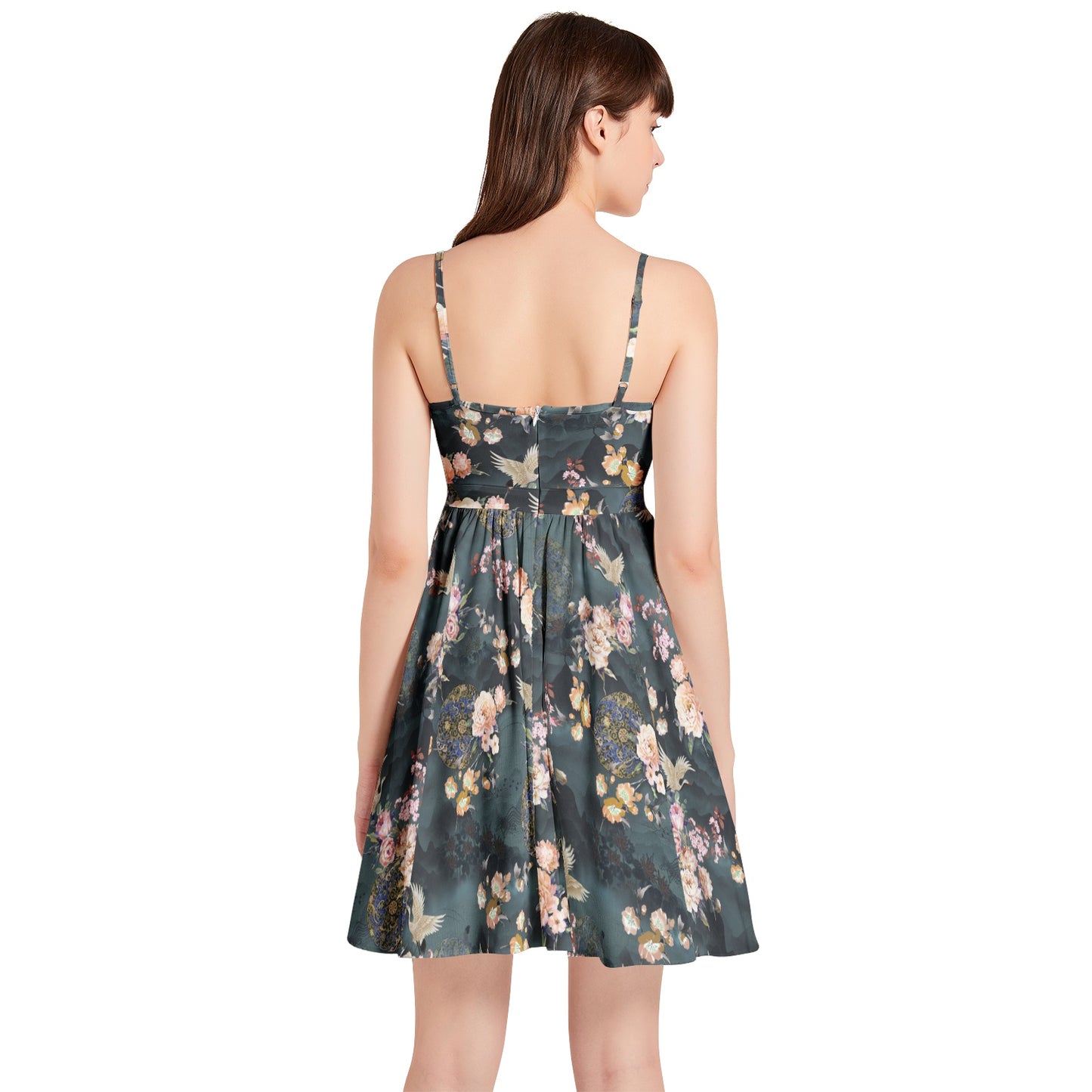 Spaghetti Strap Sleeveless Falred Hem Short Dress