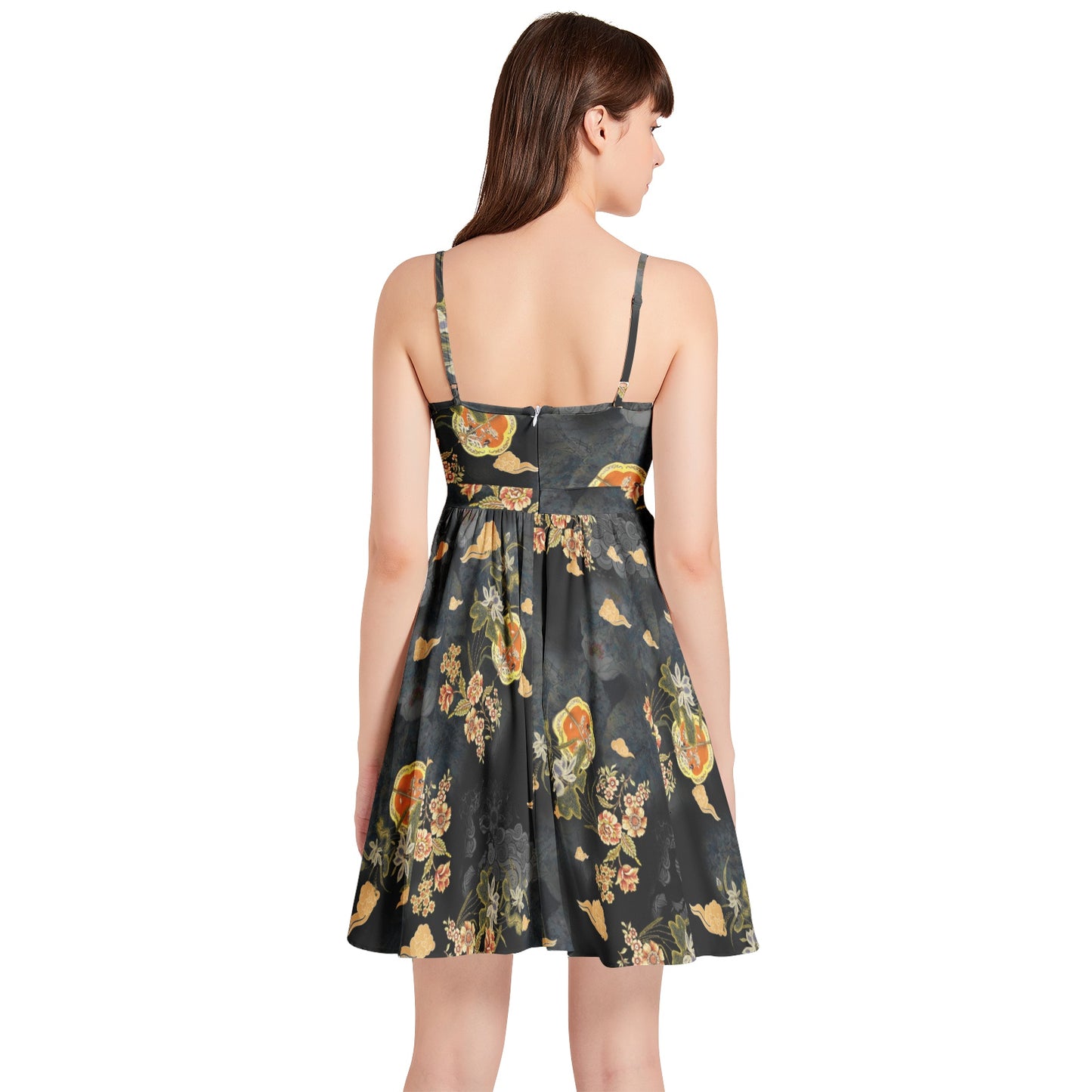 Spaghetti Strap Sleeveless Falred Hem Short Dress