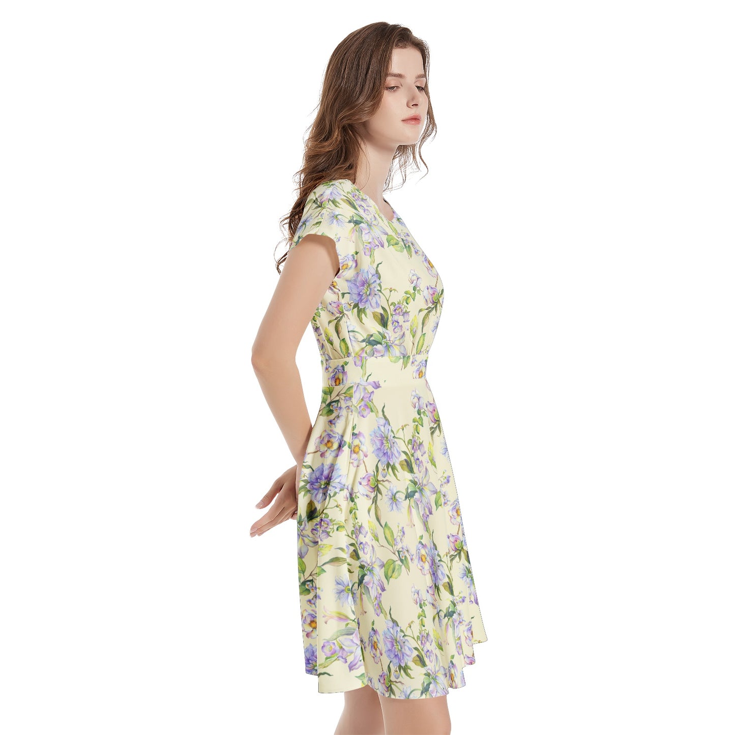 Short Sleeve Casual A-Line Midi Dress