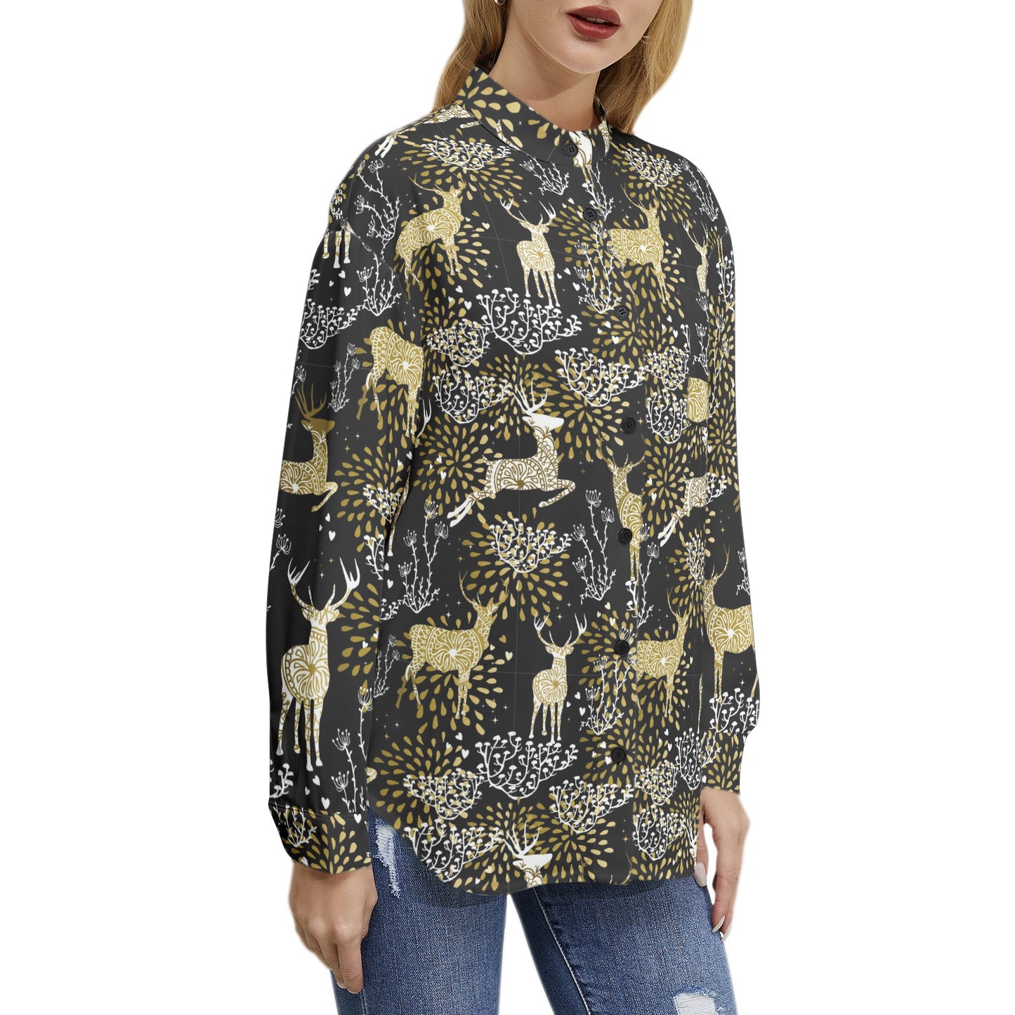 Long Sleeve Button Up Casual Shirt Top