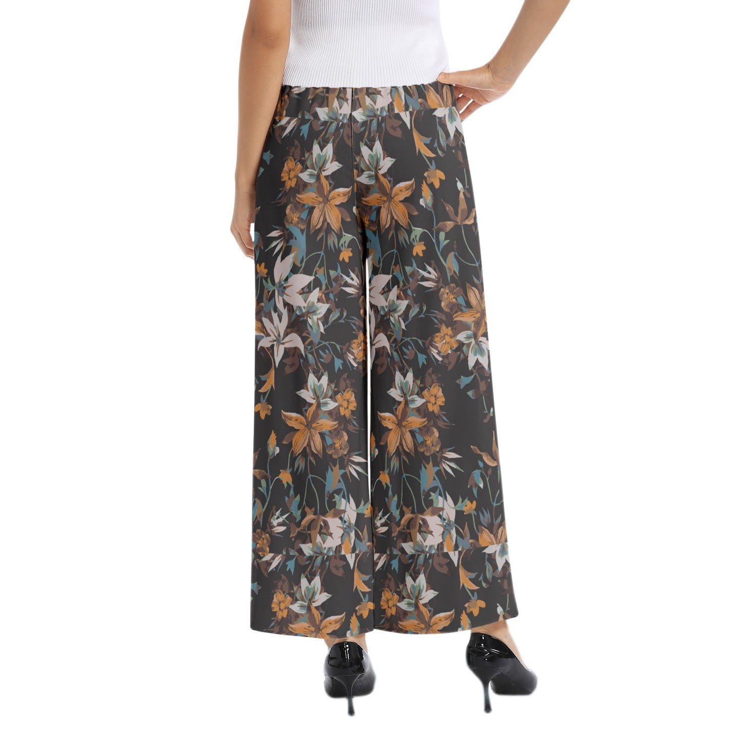 Elastic Waist Wide Leg Pant