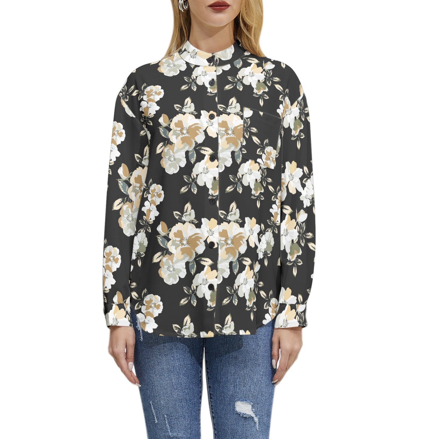Long Sleeve Button Up Casual Shirt Top