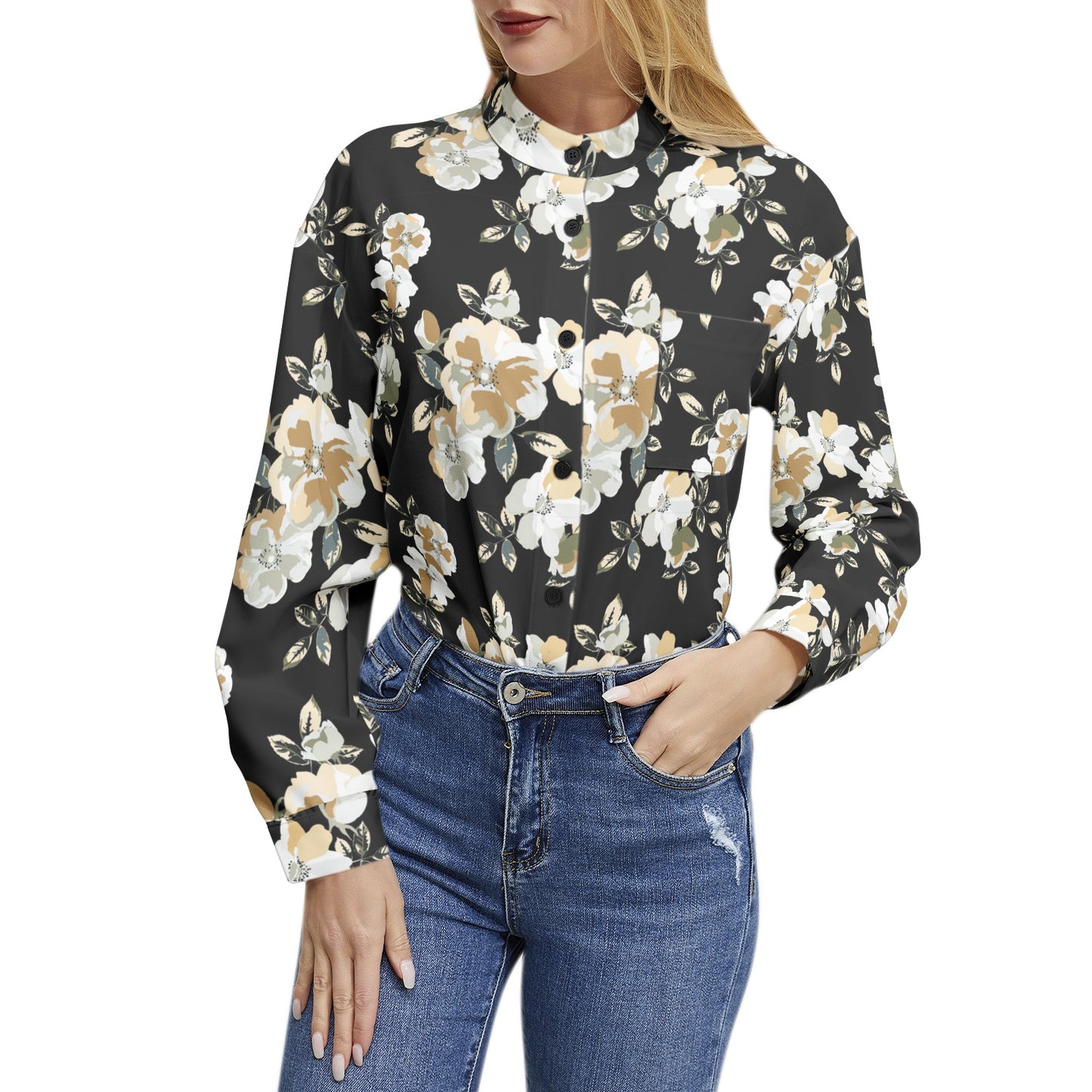 Long Sleeve Button Up Casual Shirt Top