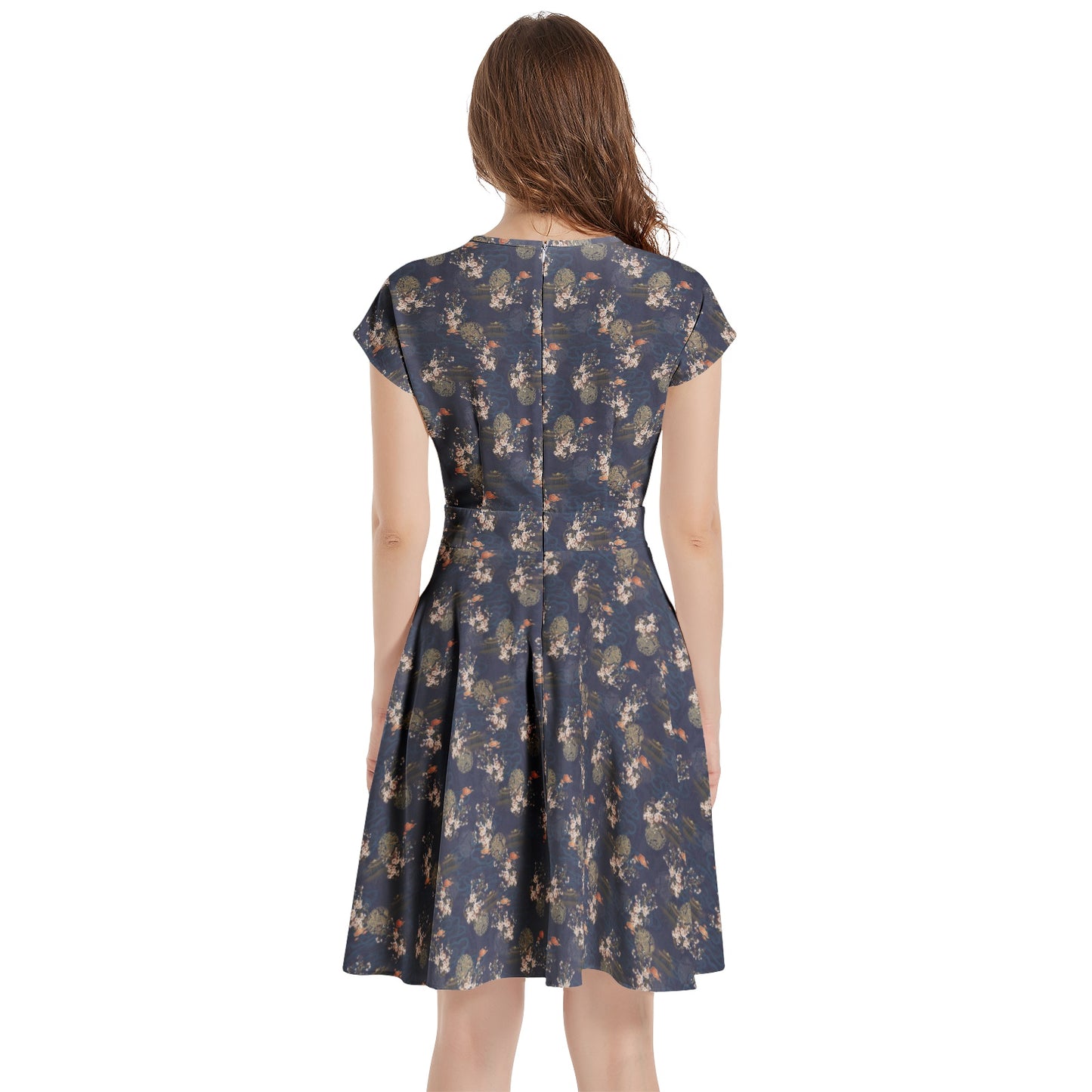 Short Sleeve Casual A-Line Midi Dress