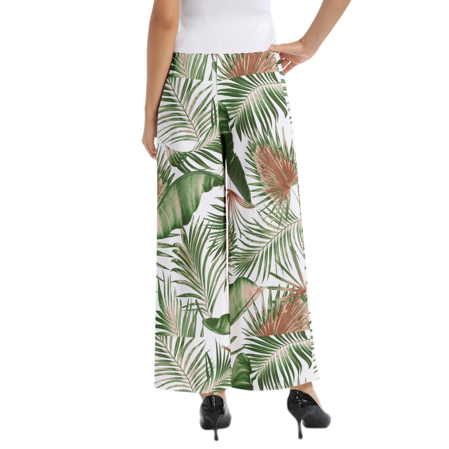 Elastic Waist Wide Leg Pant