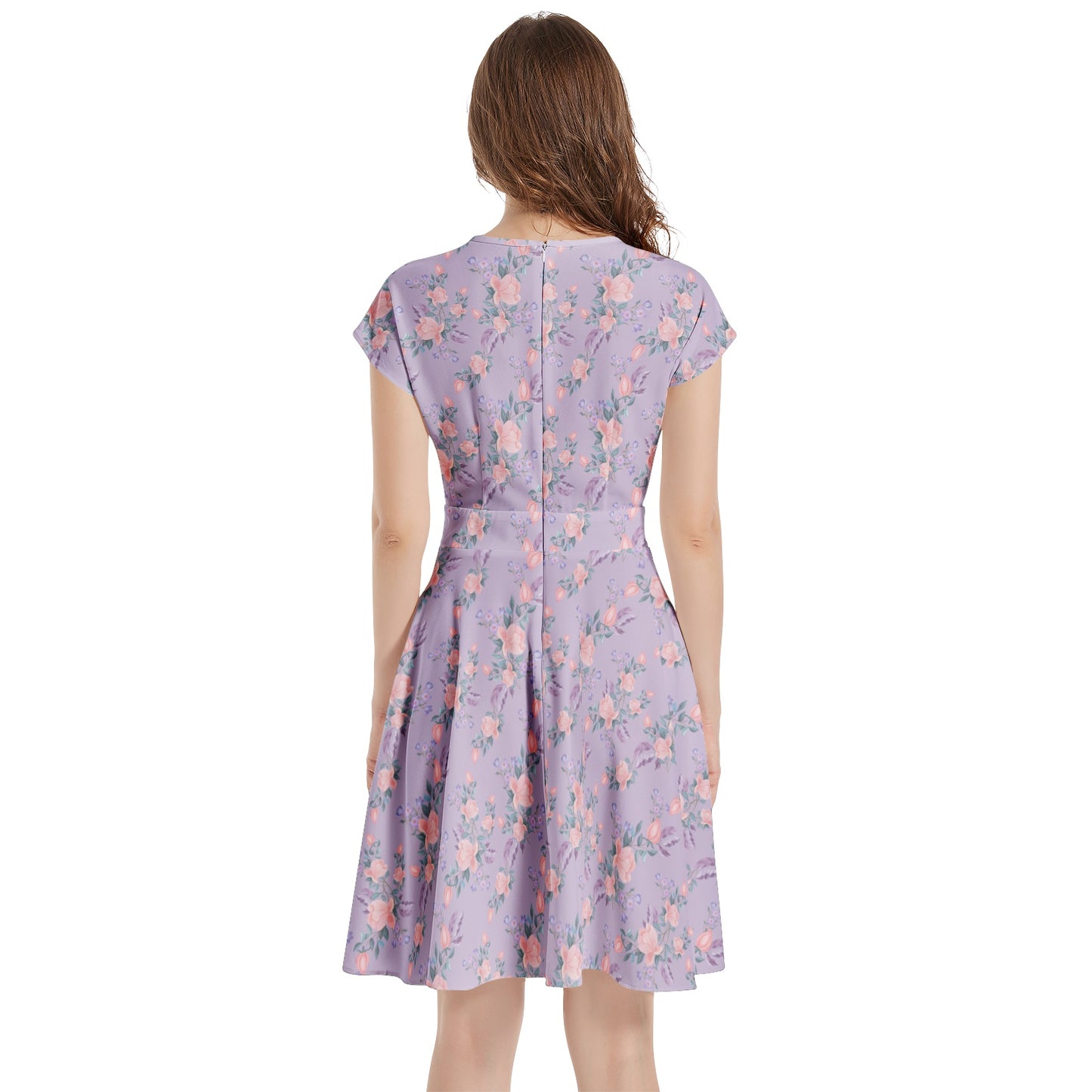 Short Sleeve Casual A-Line Midi Dress