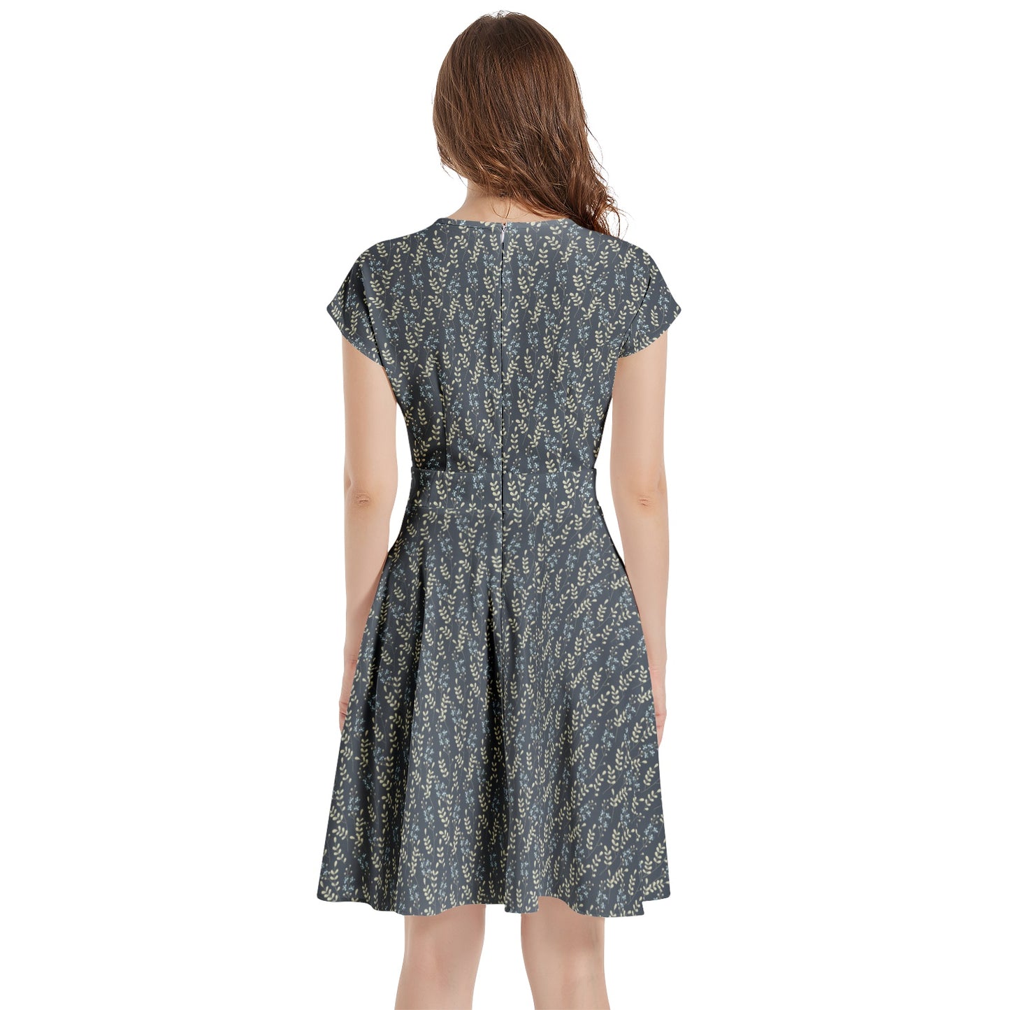 Short Sleeve Casual A-Line Midi Dress