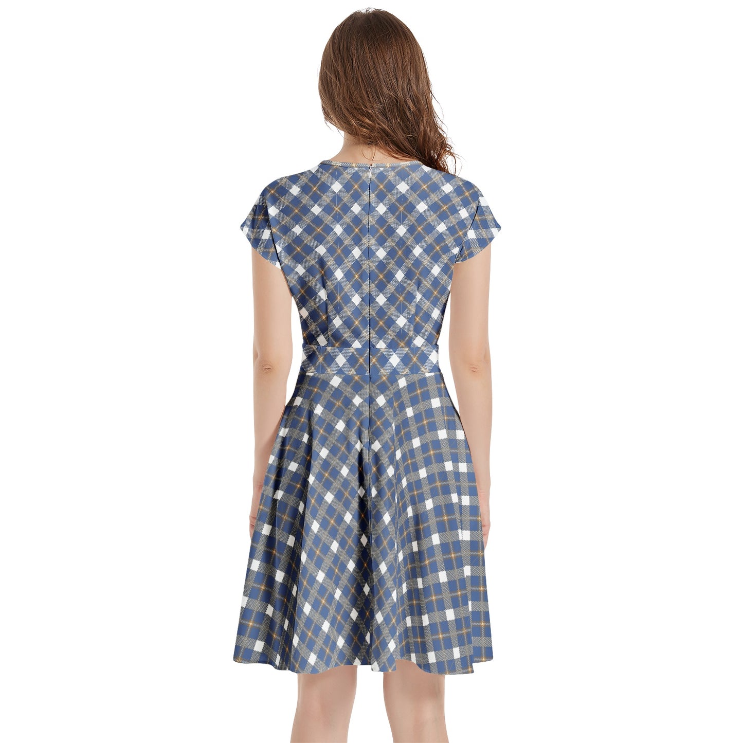 Short Sleeve Casual A-Line Midi Dress