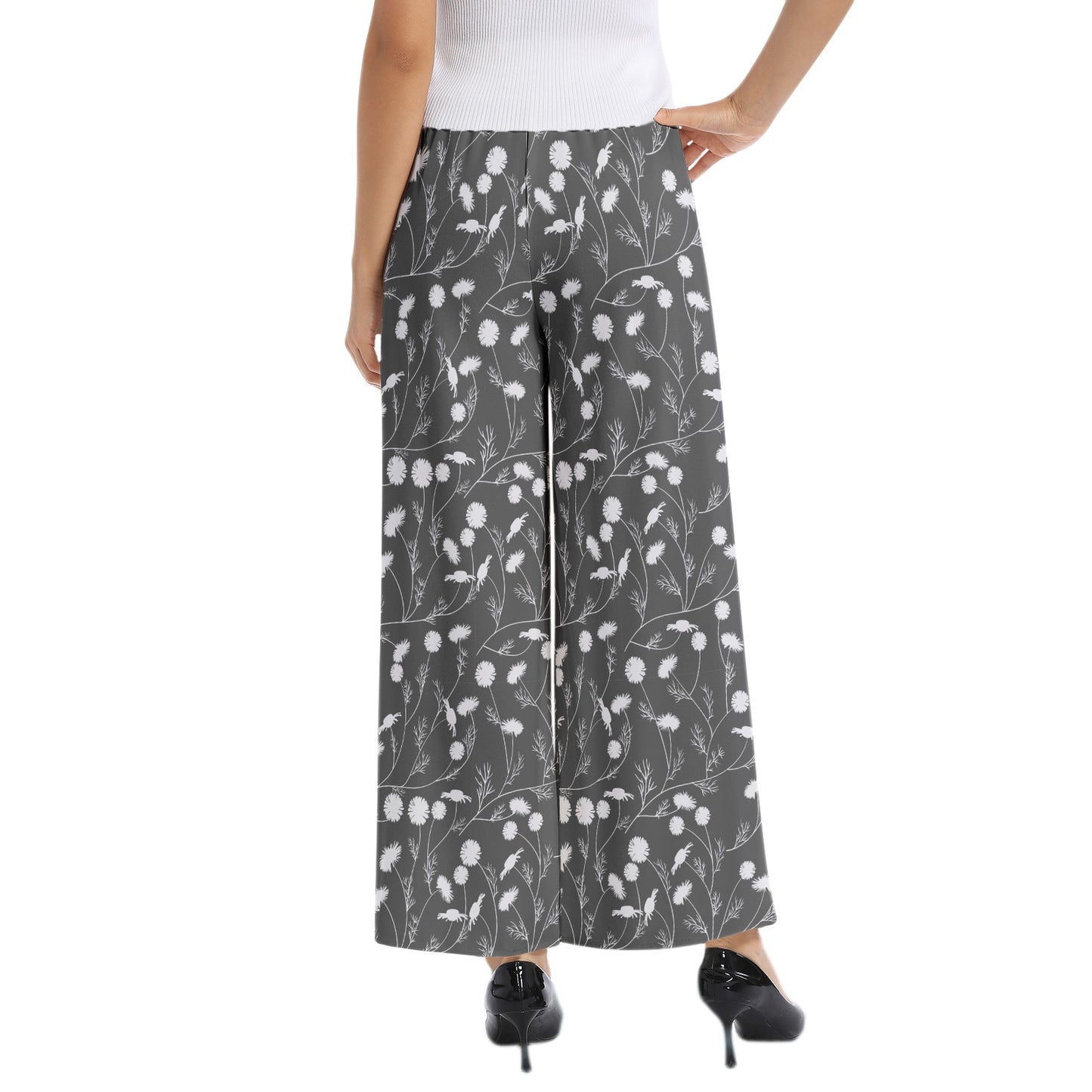 Elastic Waist Wide Leg Pant