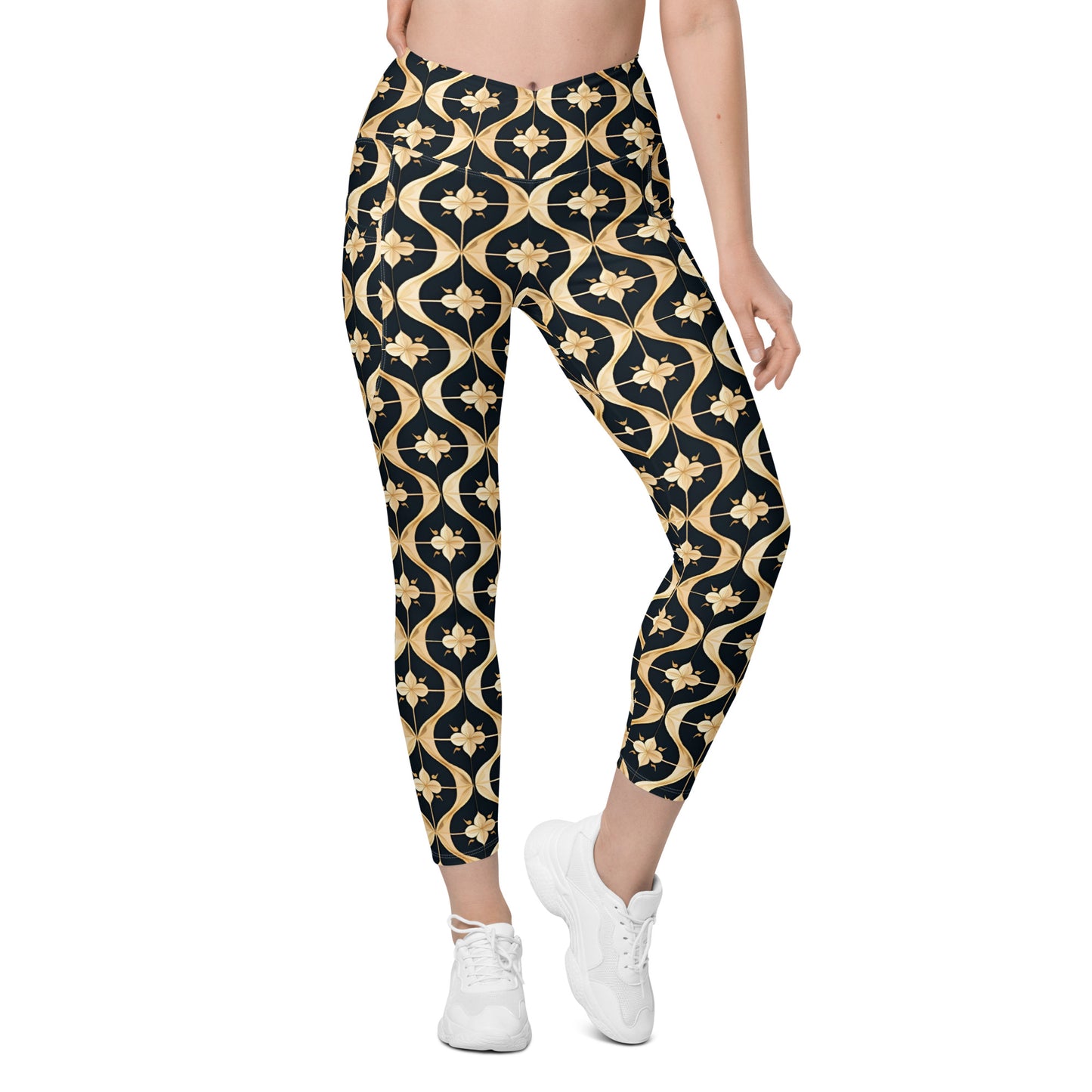 Crossover leggings with pockets