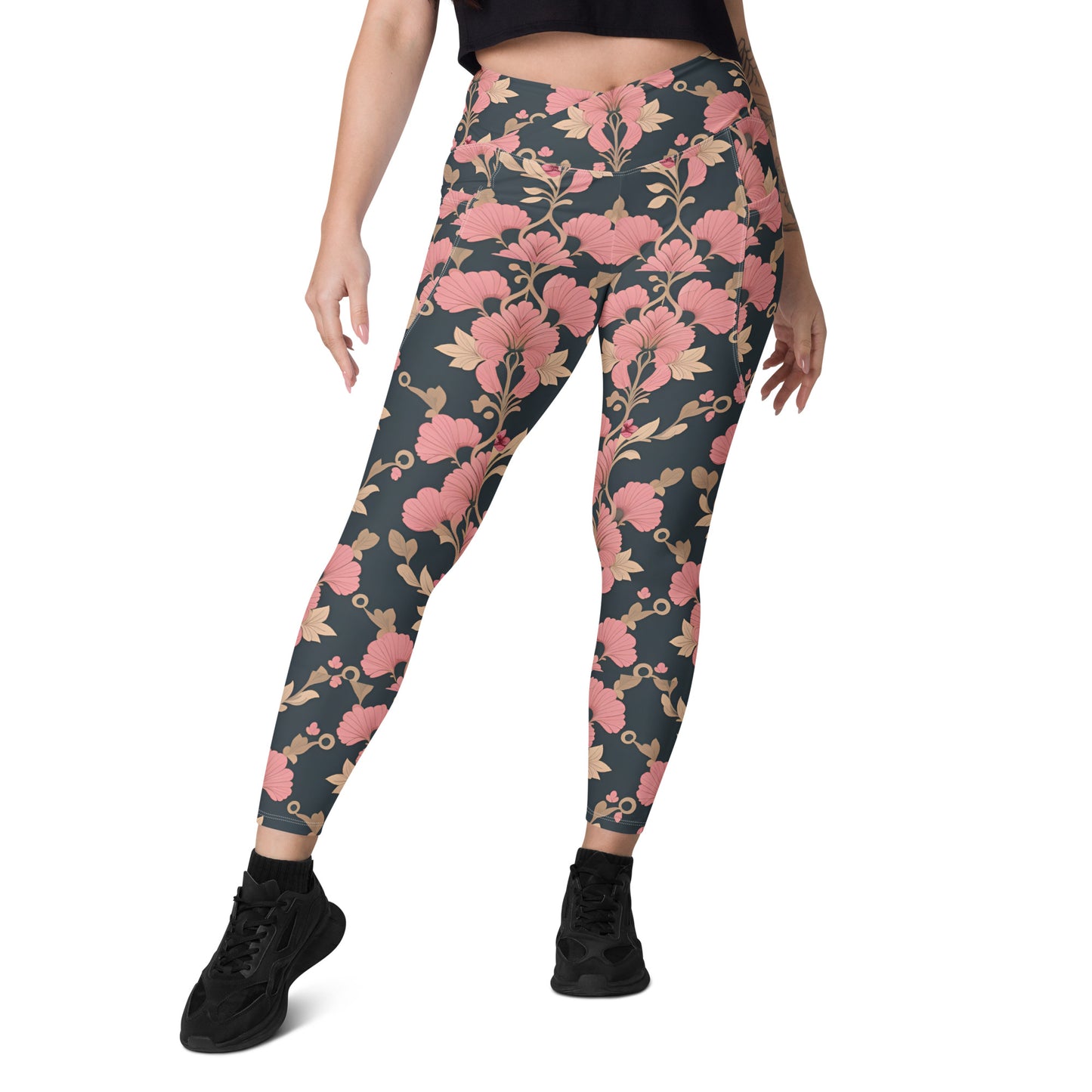 Crossover leggings with pockets