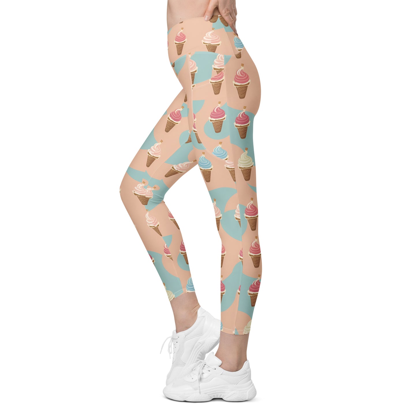 Crossover leggings with pockets