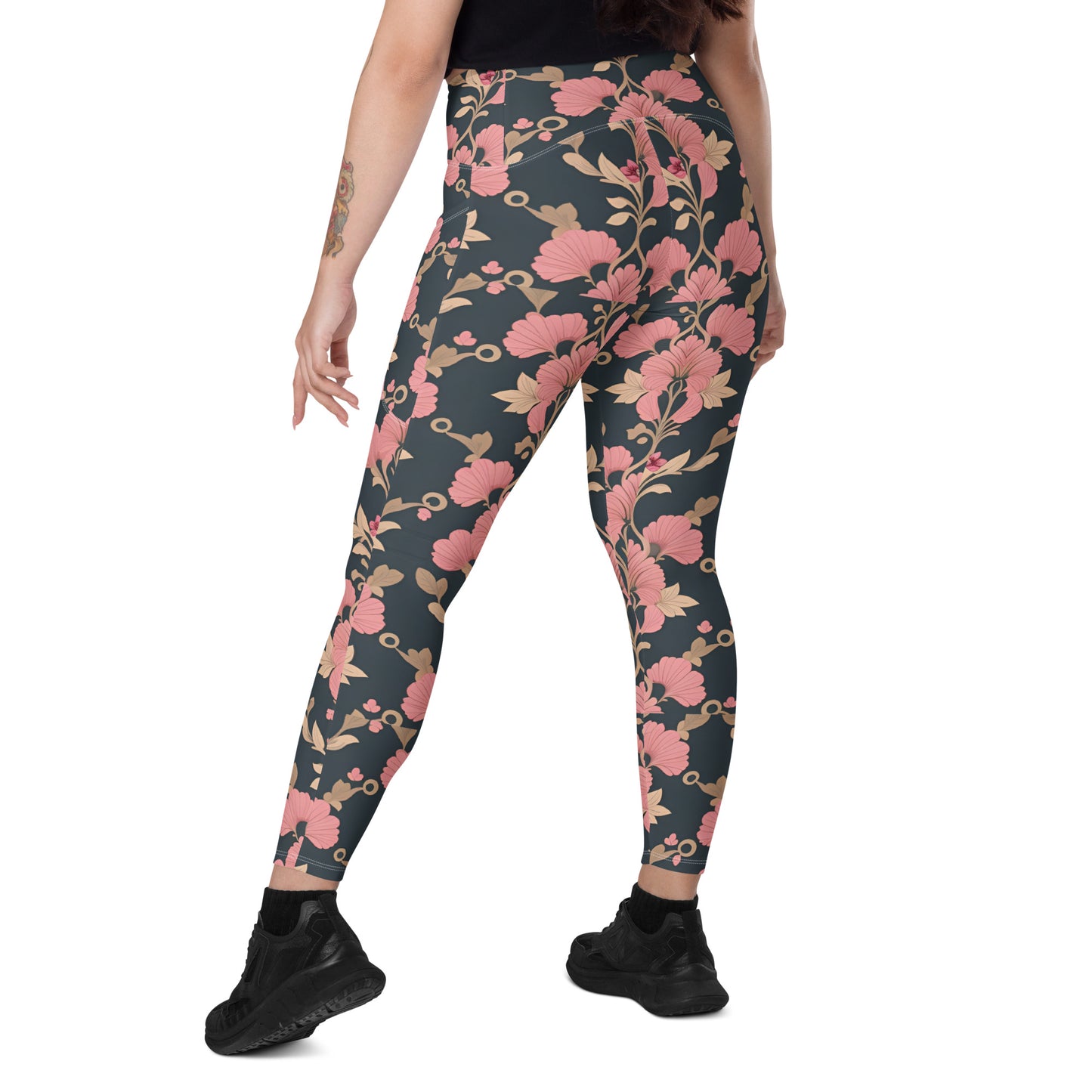 Crossover leggings with pockets