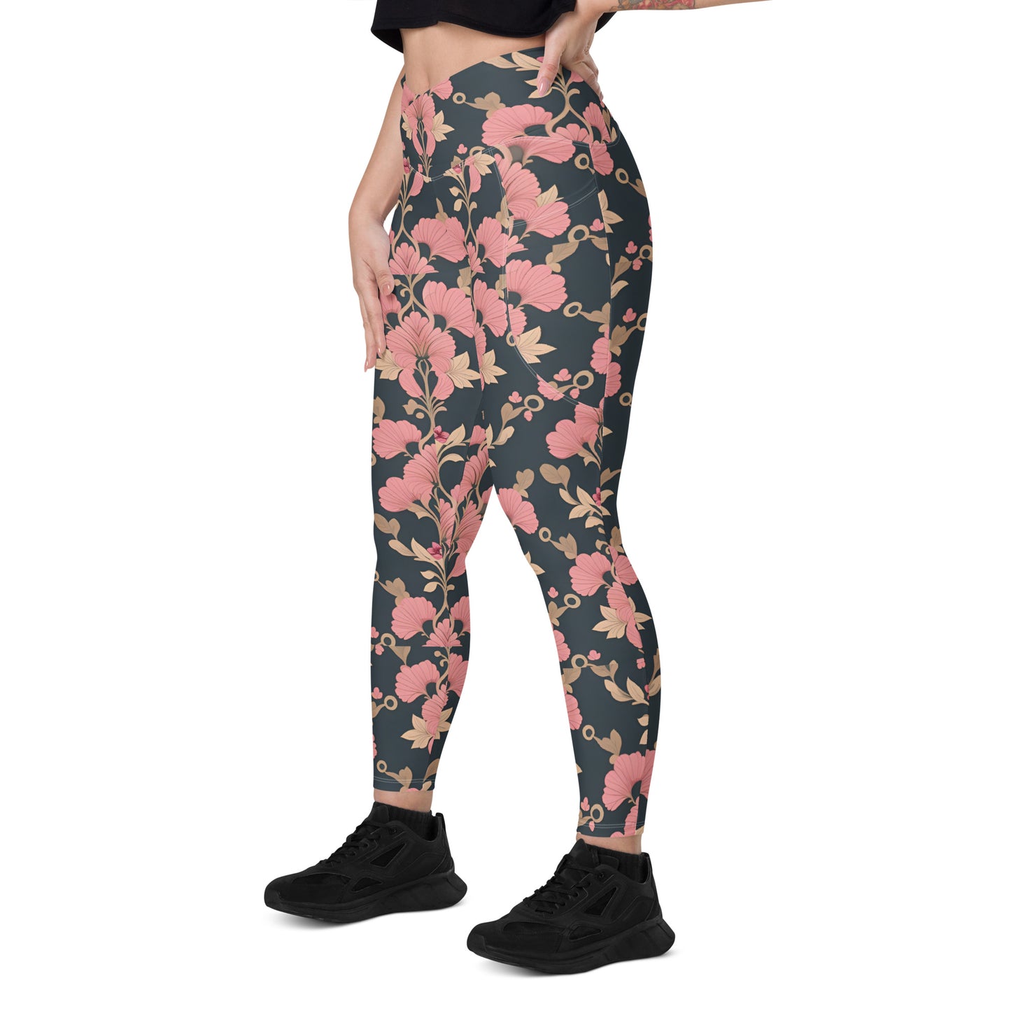Crossover leggings with pockets