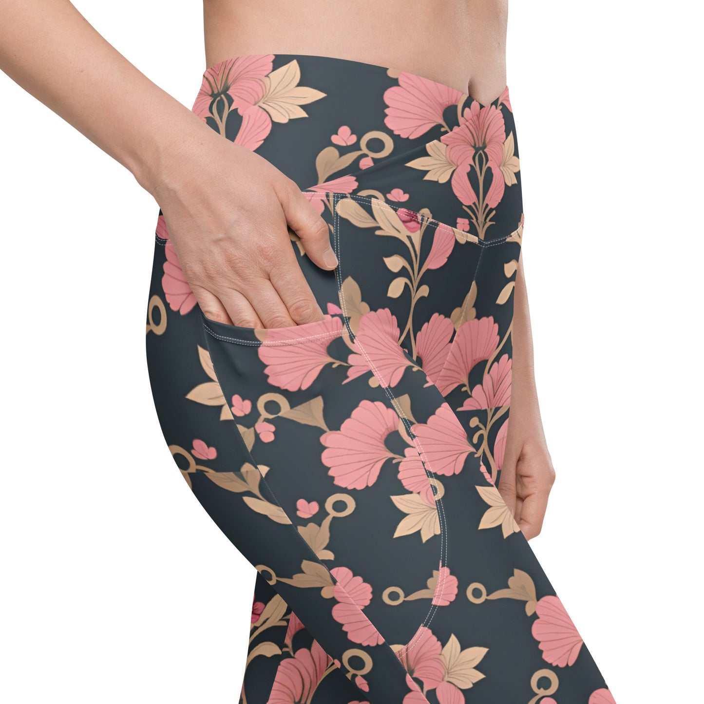 Crossover leggings with pockets