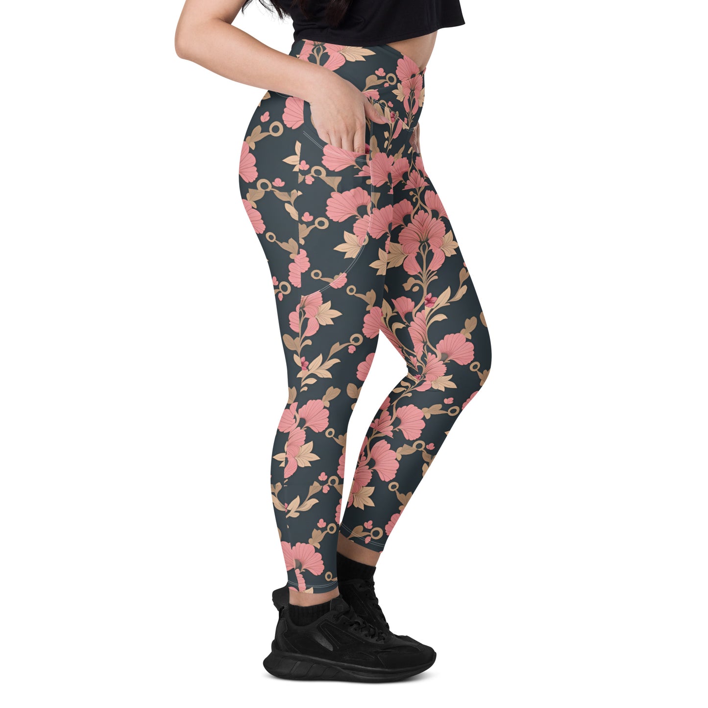 Crossover leggings with pockets