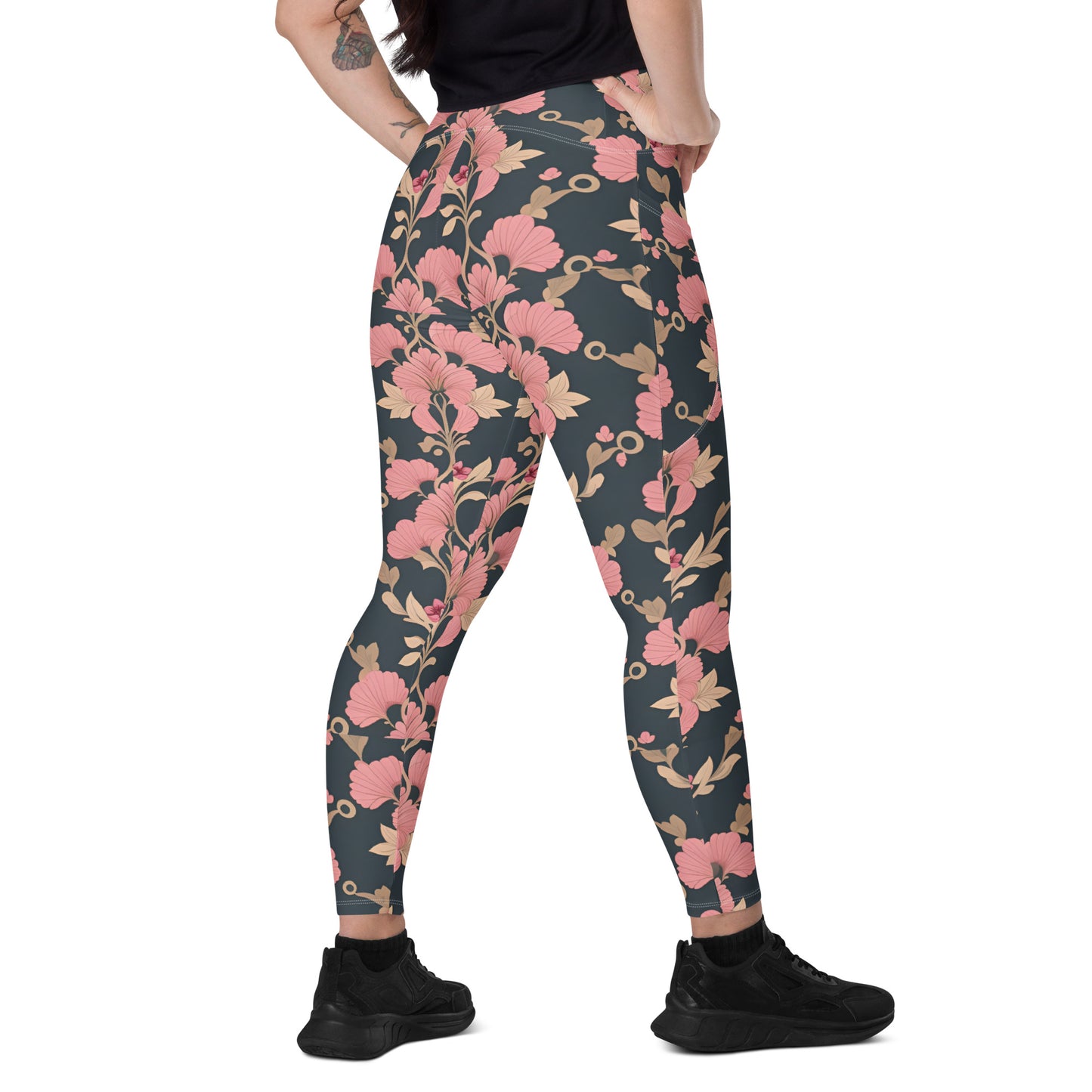 Crossover leggings with pockets