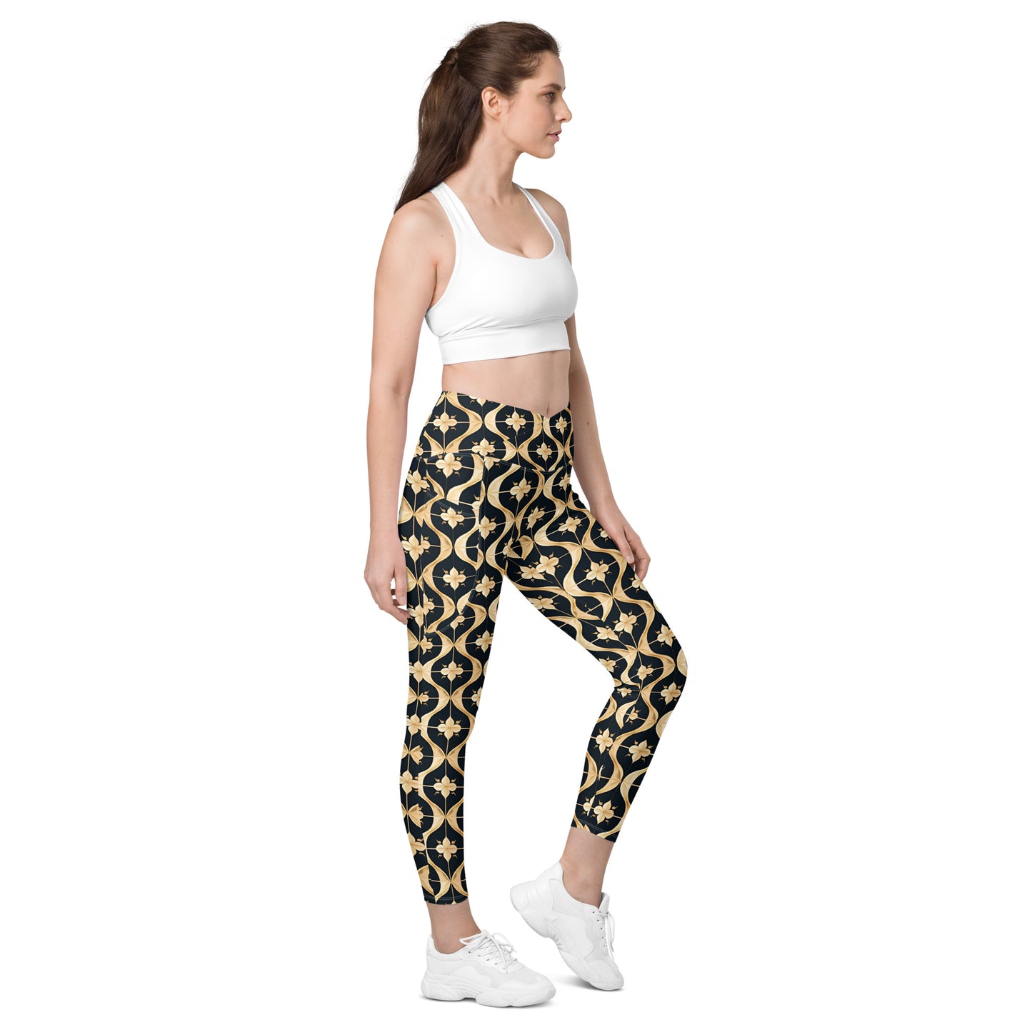 Crossover leggings with pockets