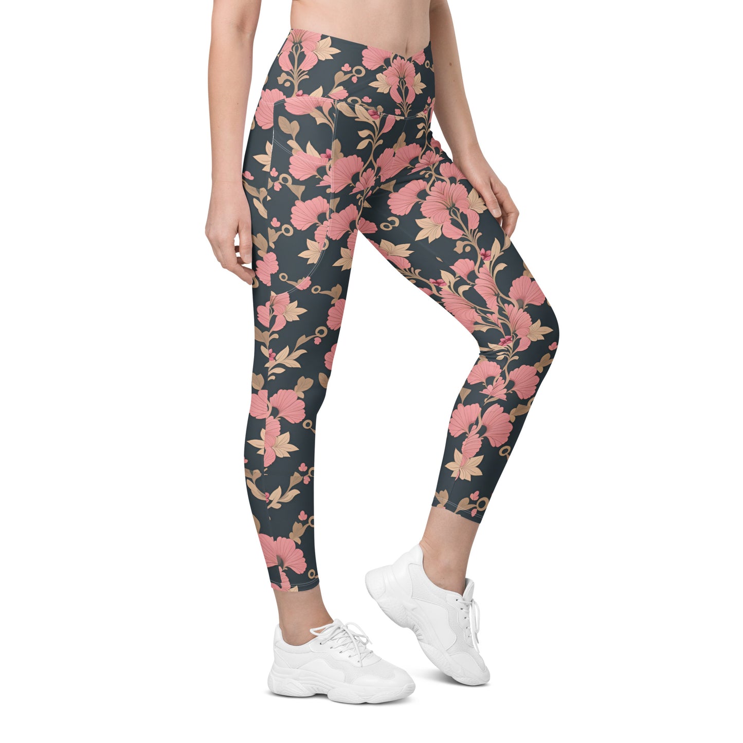Crossover leggings with pockets
