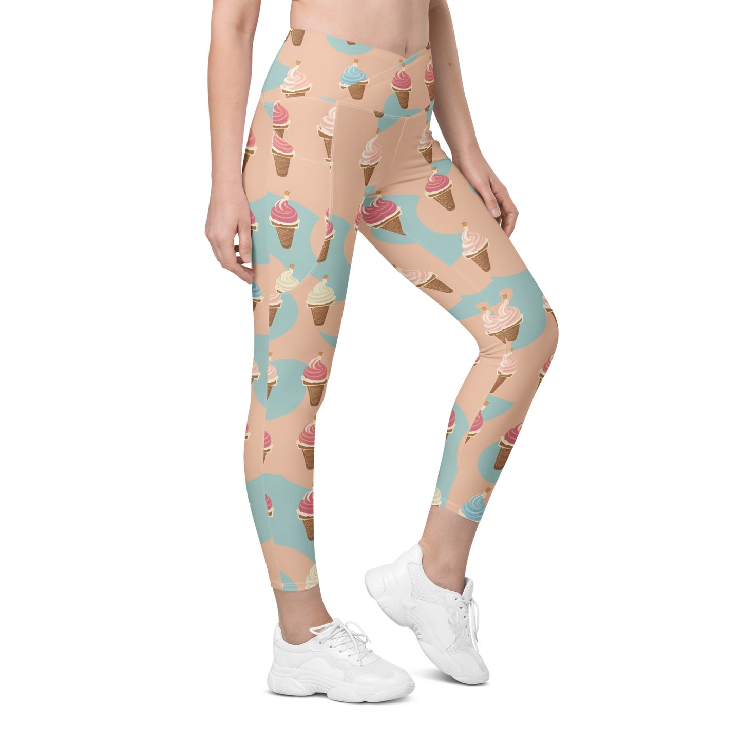 Crossover leggings with pockets