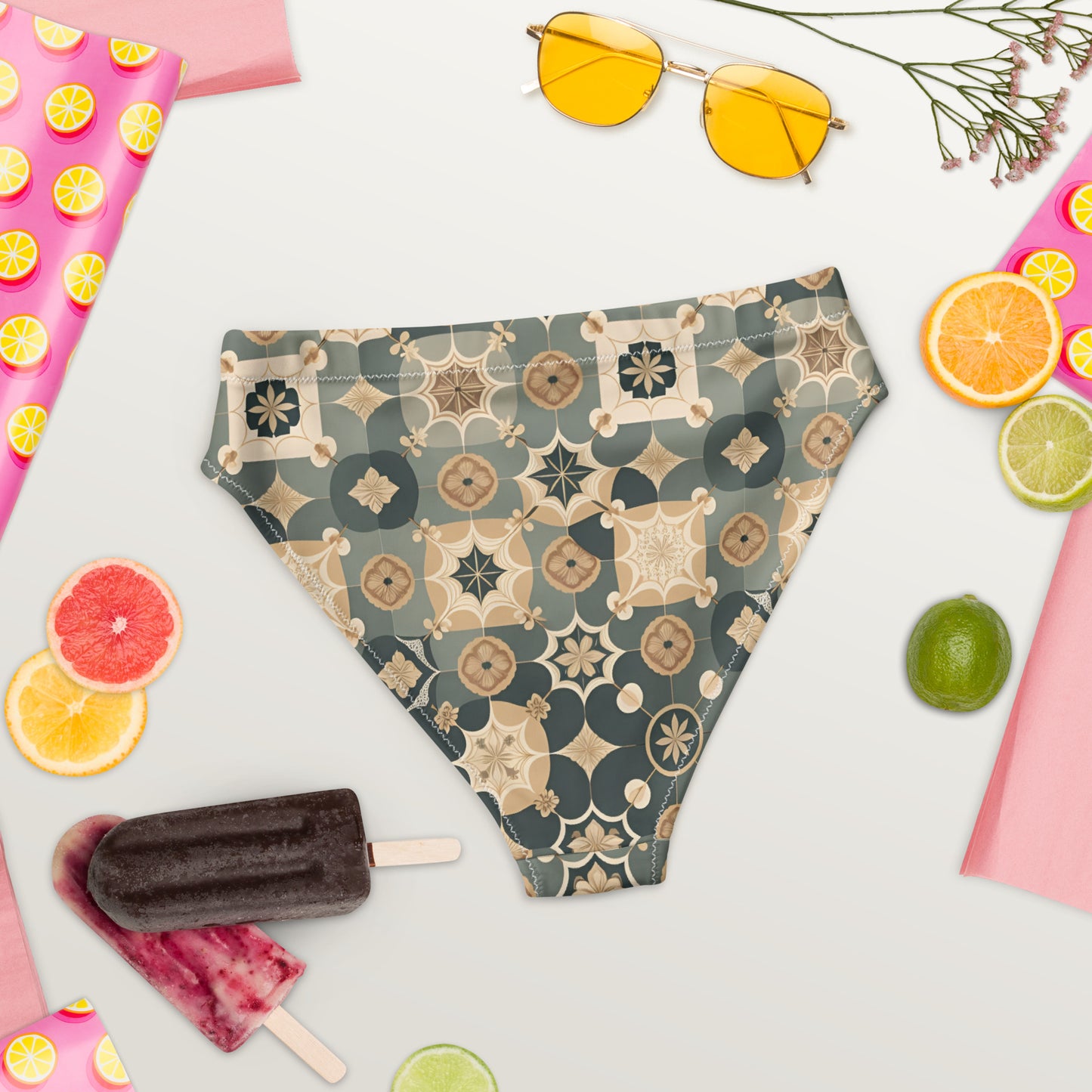 Recycled high-waisted bikini bottom