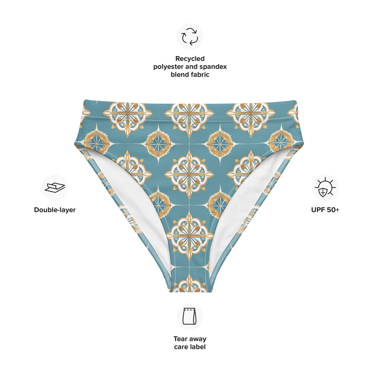 Recycled high-waisted bikini bottom