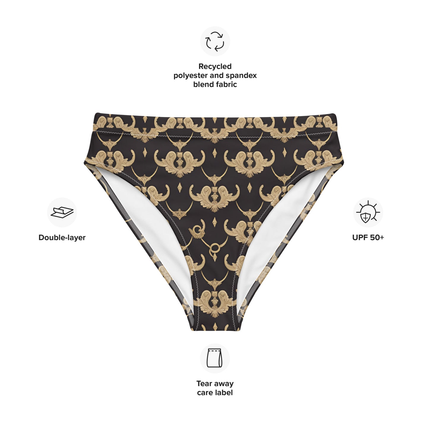 Recycled high-waisted bikini bottom