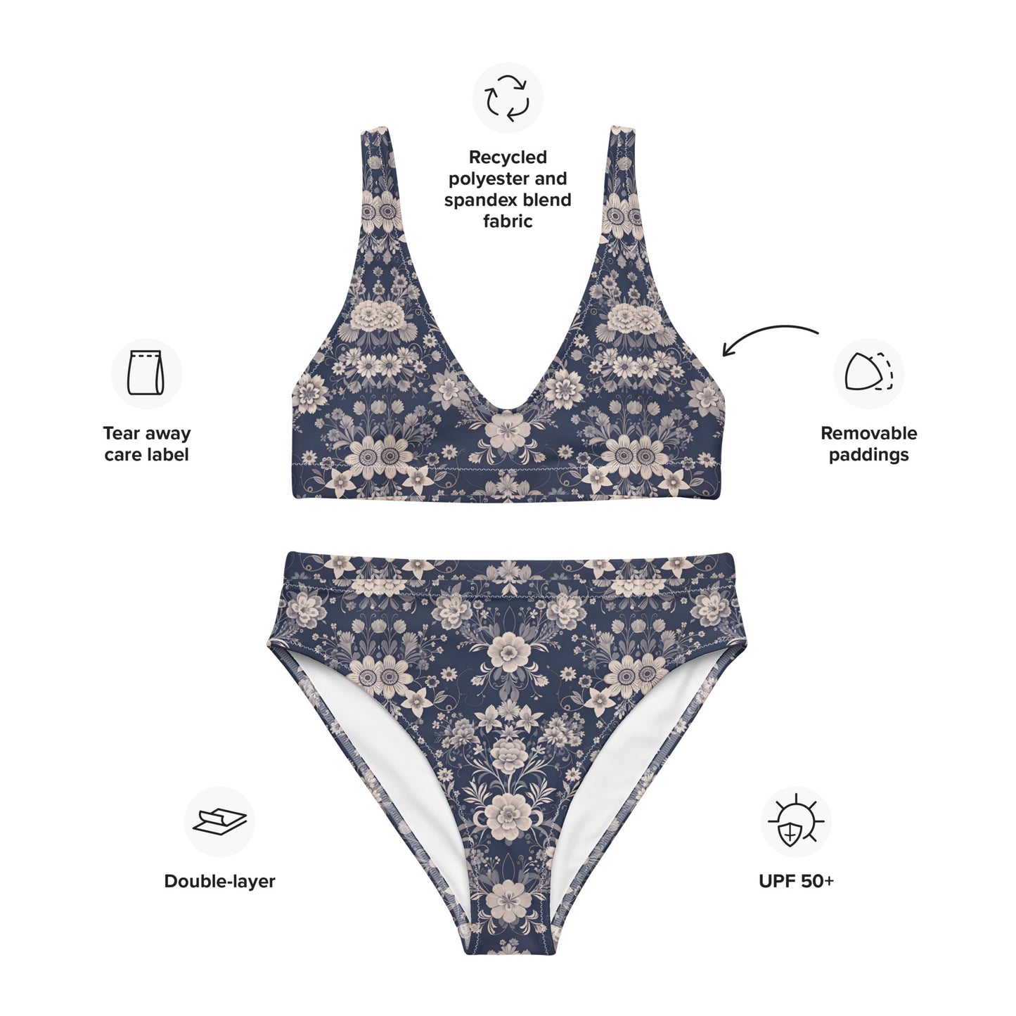 Recycled high-waisted bikini