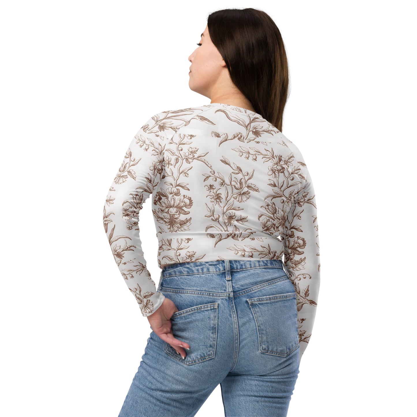 Recycled long-sleeve crop top
