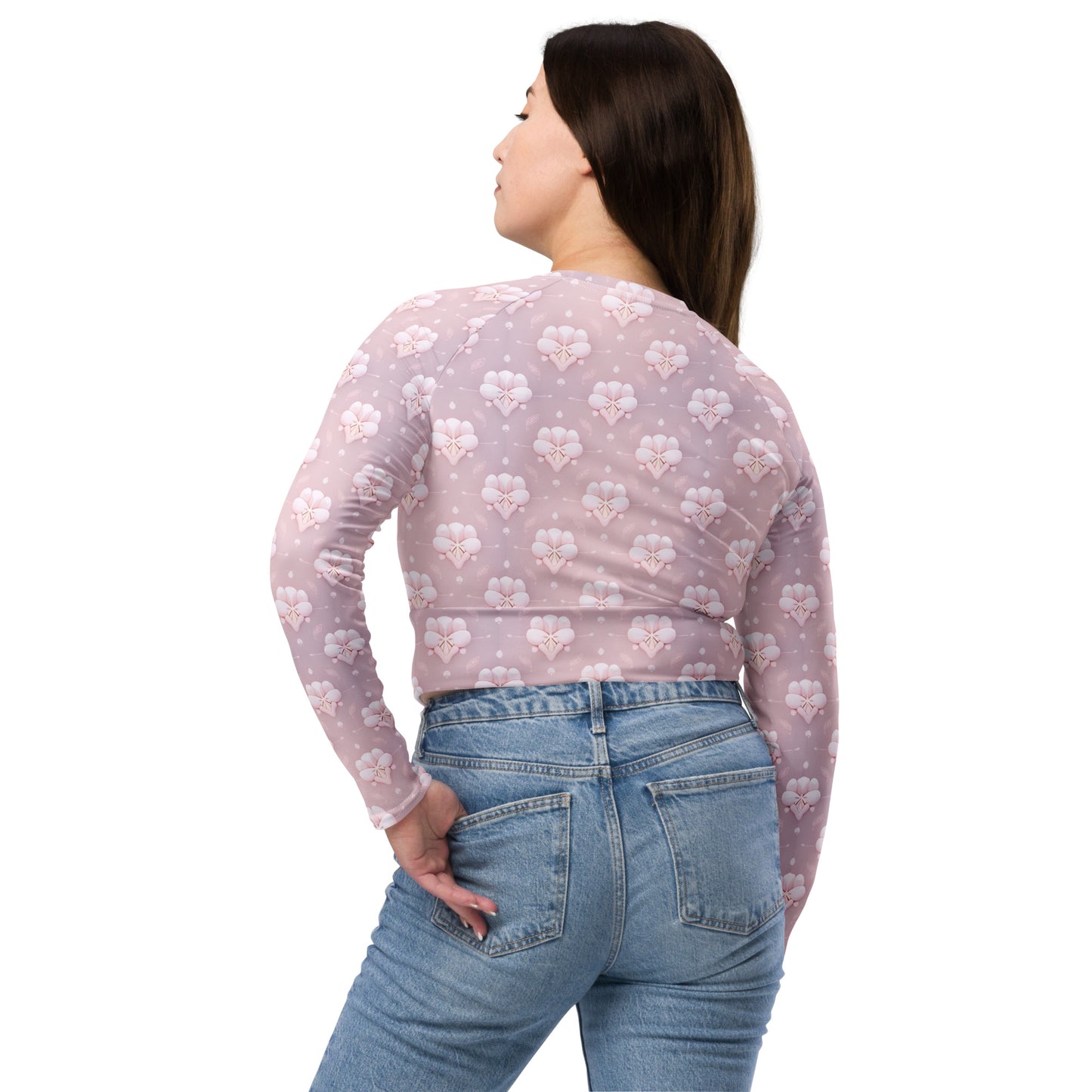 Recycled long-sleeve crop top