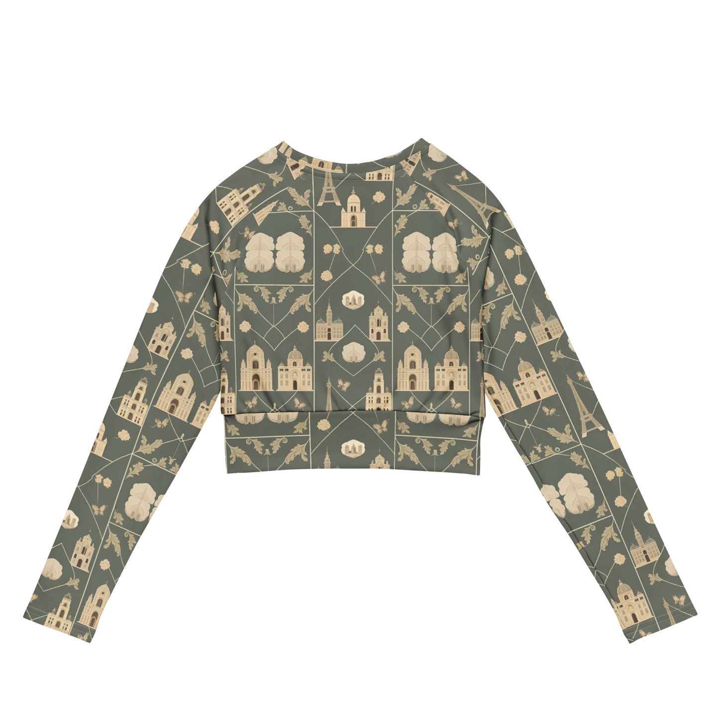 Recycled long-sleeve crop top