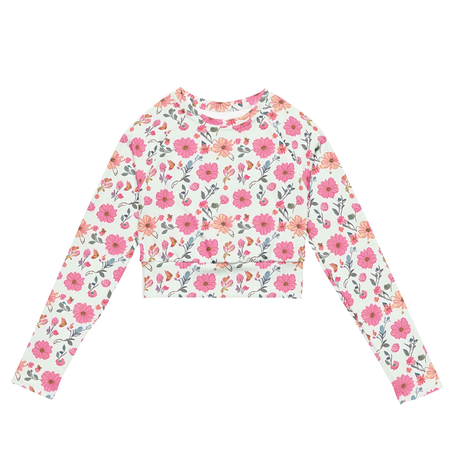 Recycled long-sleeve crop top