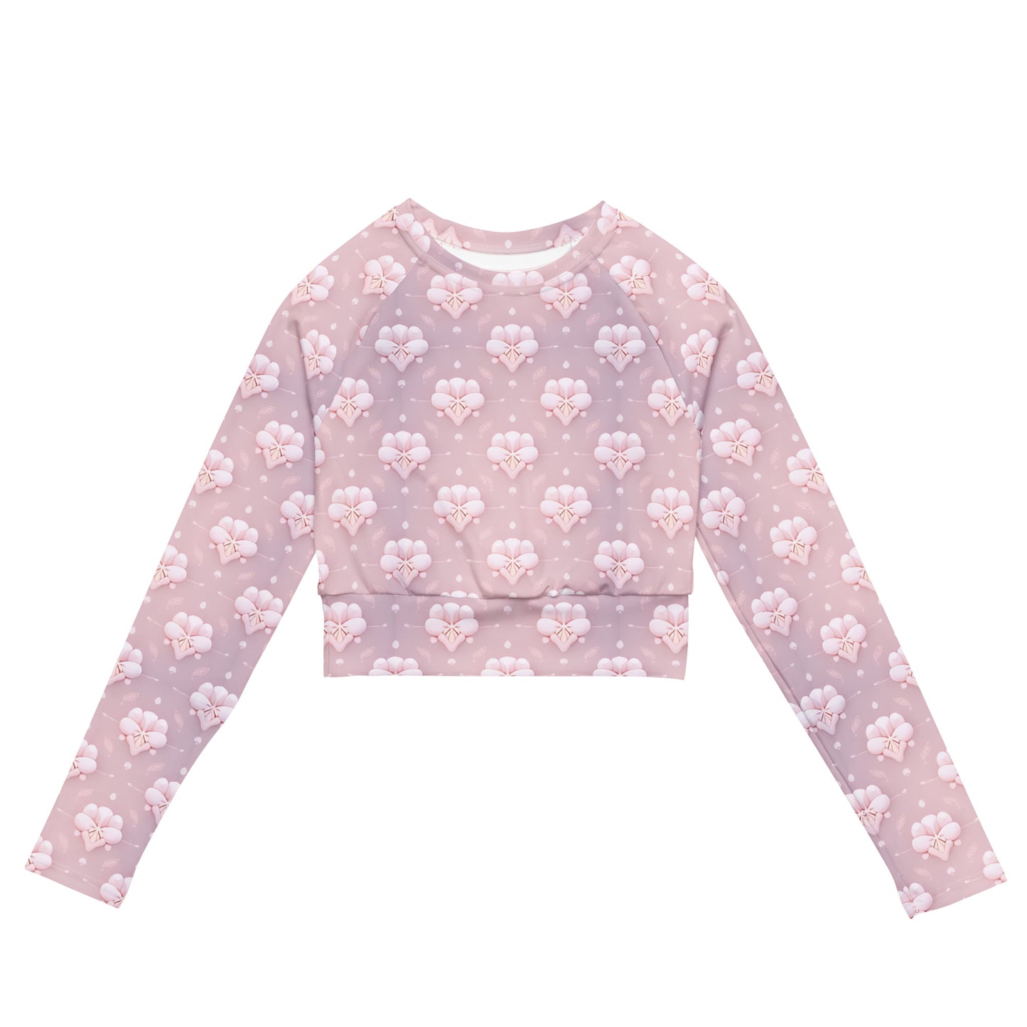 Recycled long-sleeve crop top