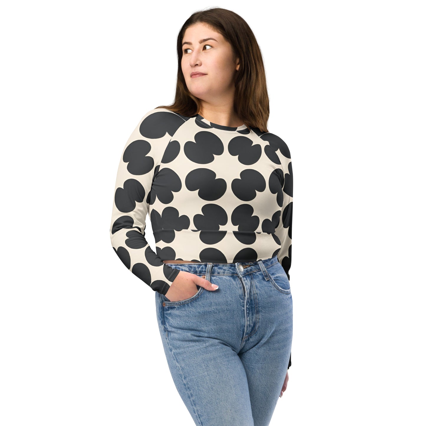 Recycled long-sleeve crop top