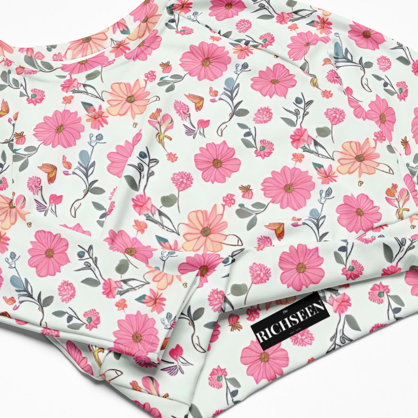 Recycled long-sleeve crop top