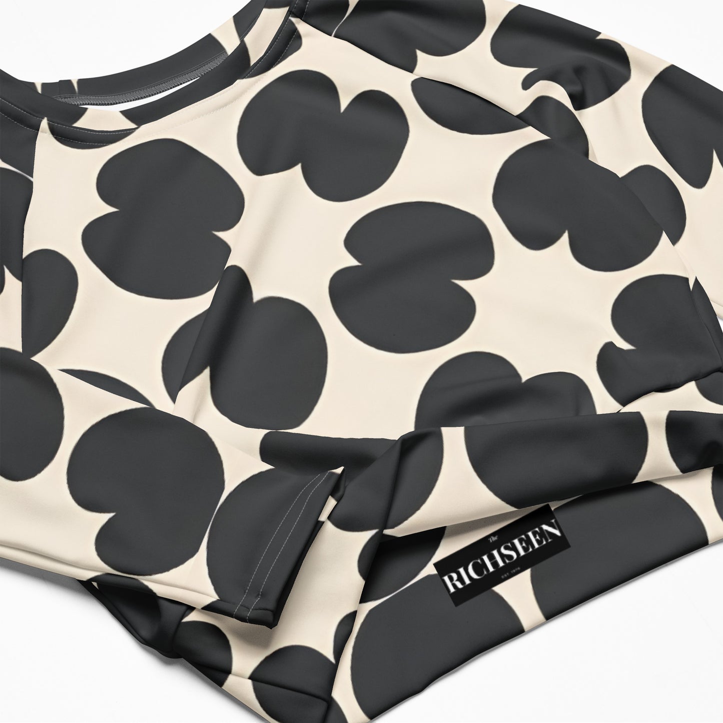 Recycled long-sleeve crop top