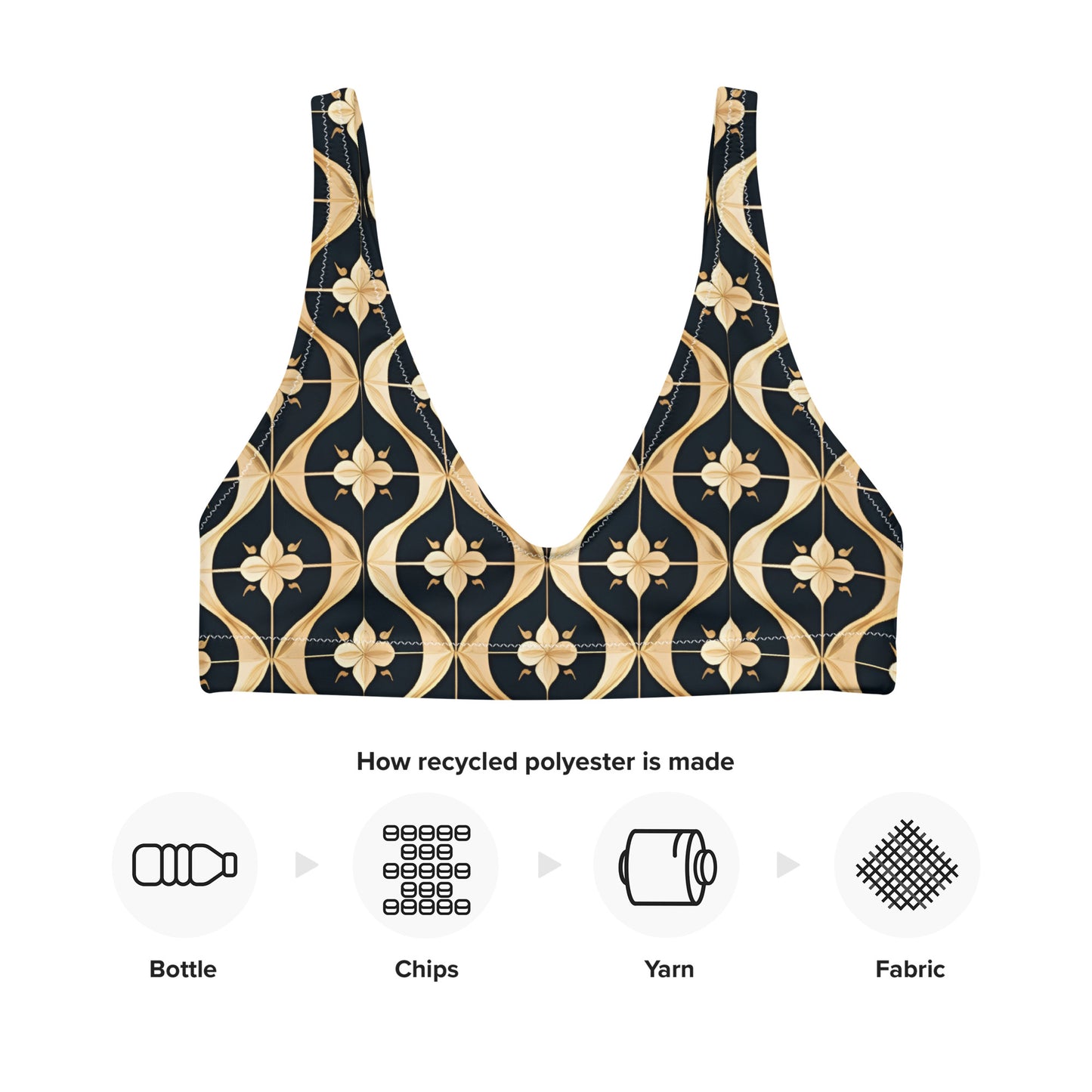 Recycled padded bikini top