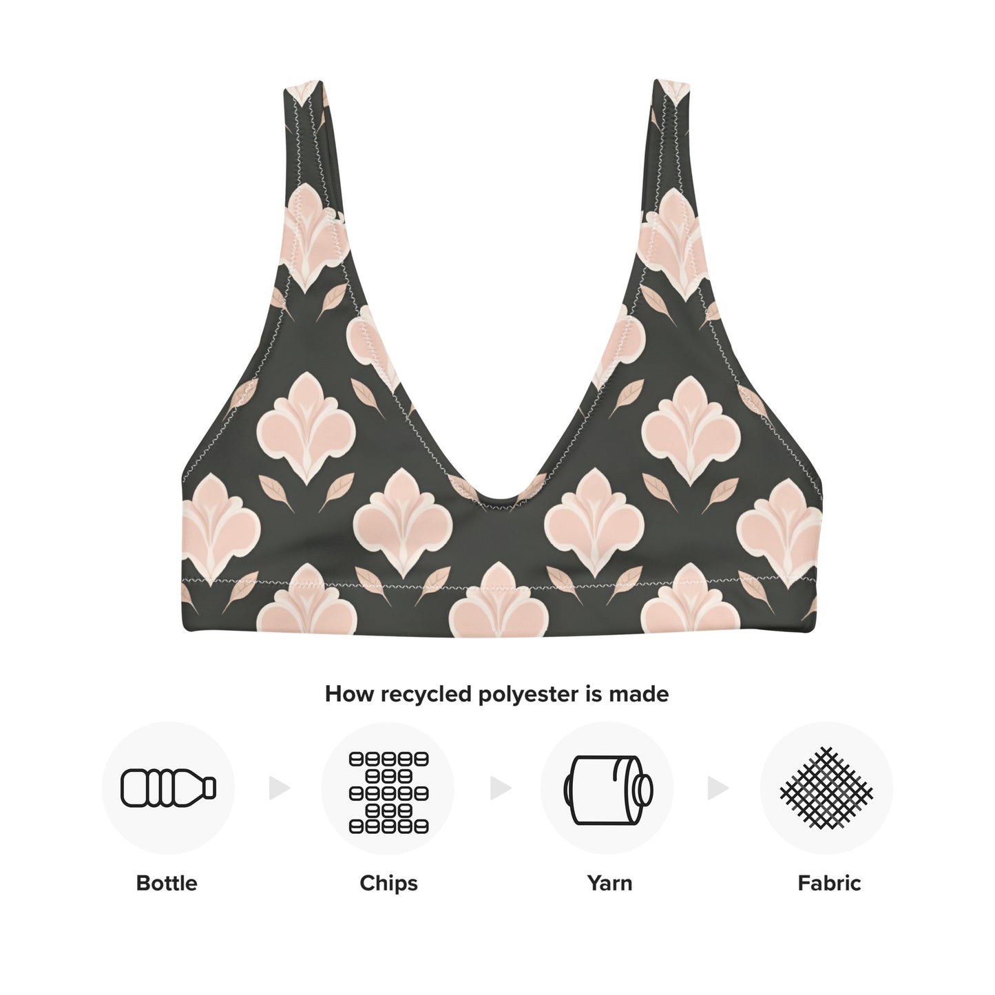 Recycled padded bikini top
