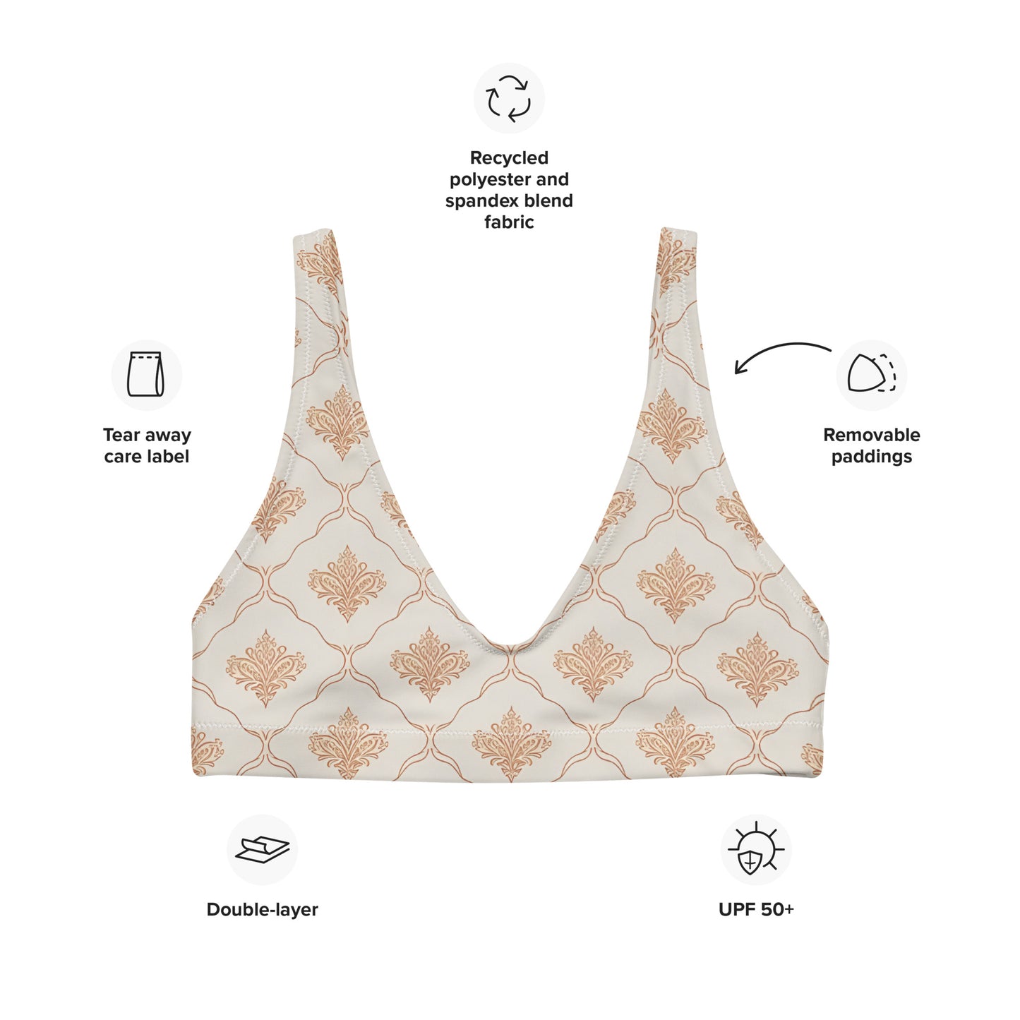Recycled padded bikini top