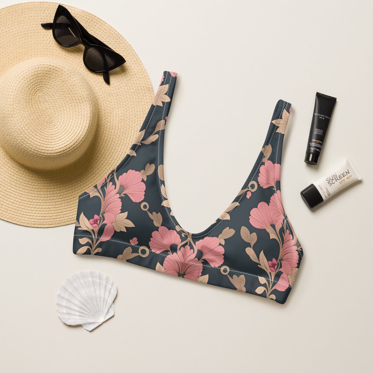 Recycled padded bikini top
