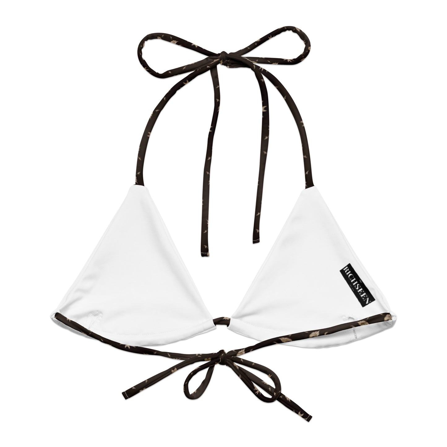 All-over print recycled string bikini top