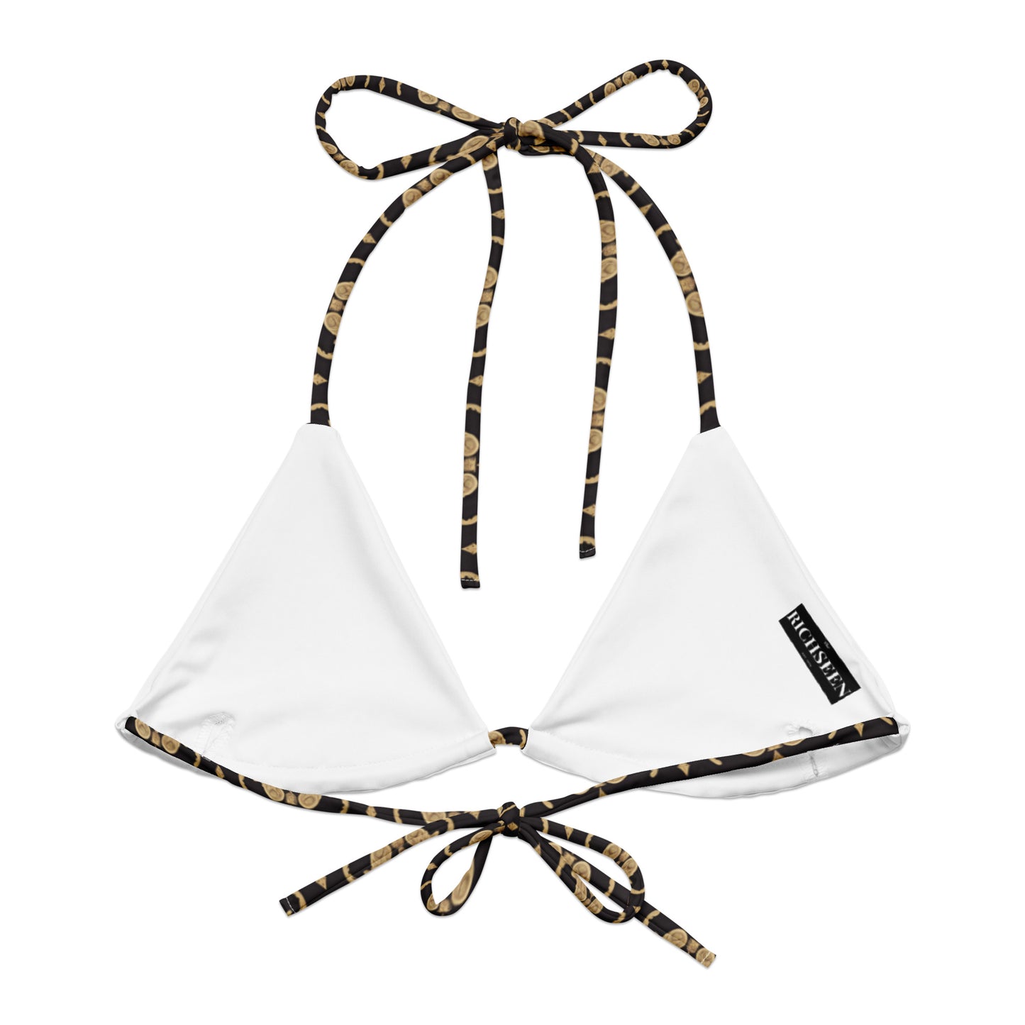 All-over print recycled string bikini top