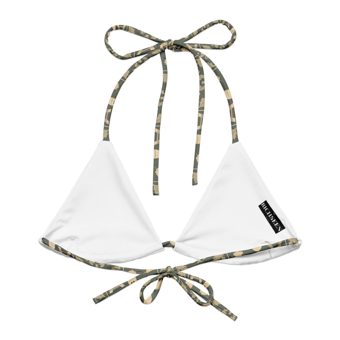 All-over print recycled string bikini top
