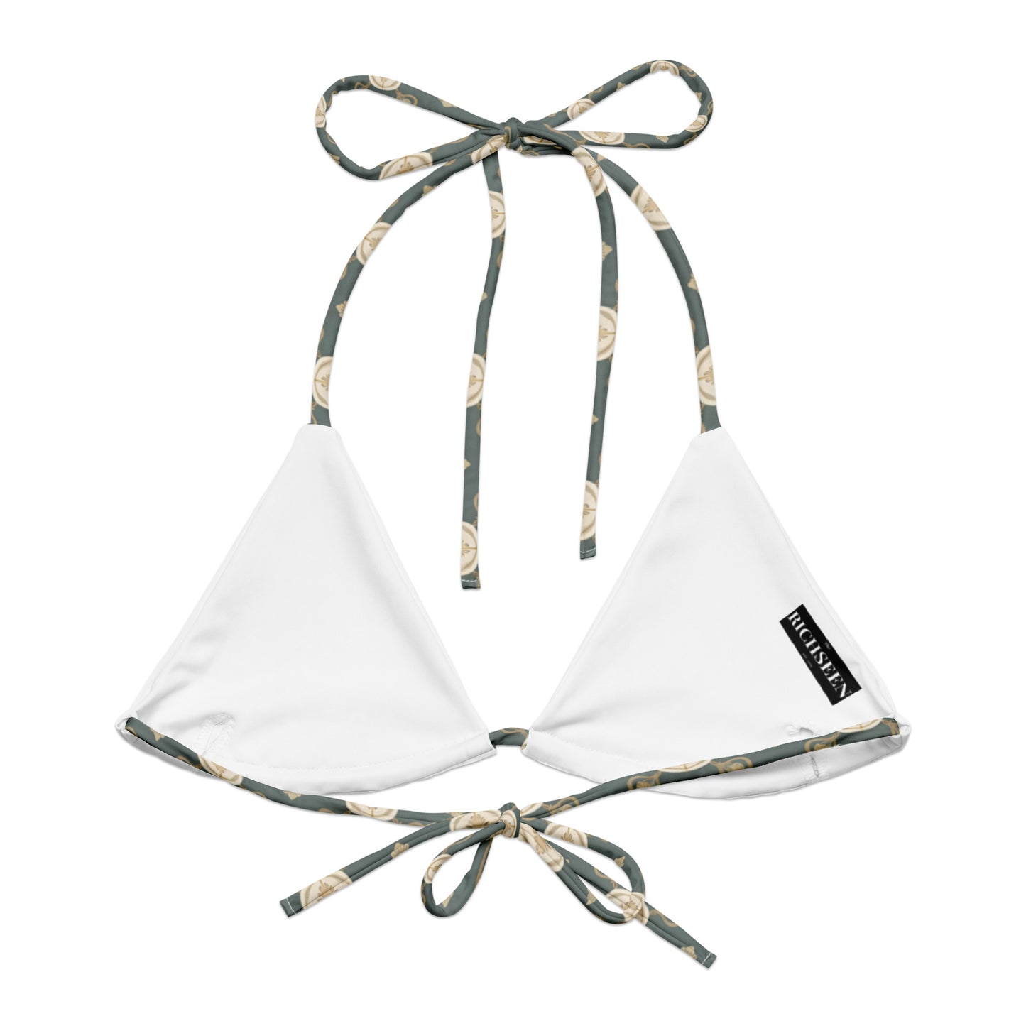 All-over print recycled string bikini top