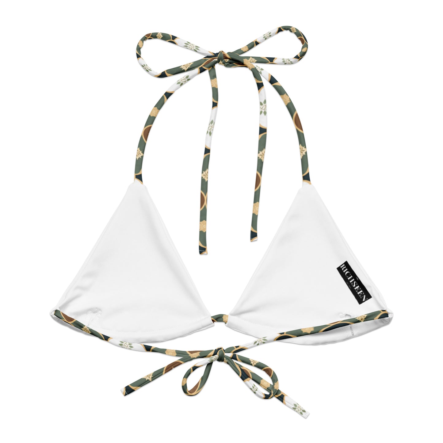 All-over print recycled string bikini top