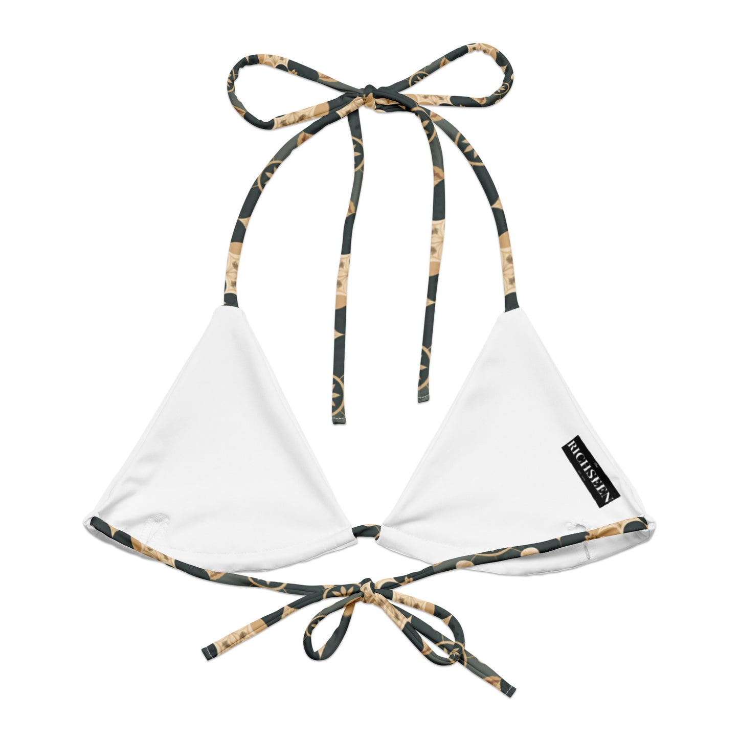 All-over print recycled string bikini top