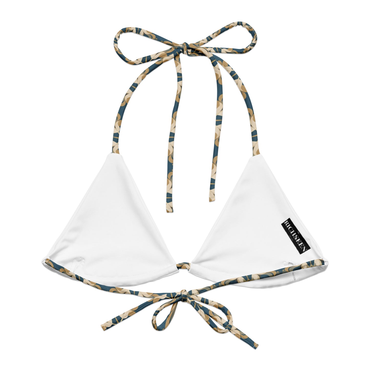 All-over print recycled string bikini top